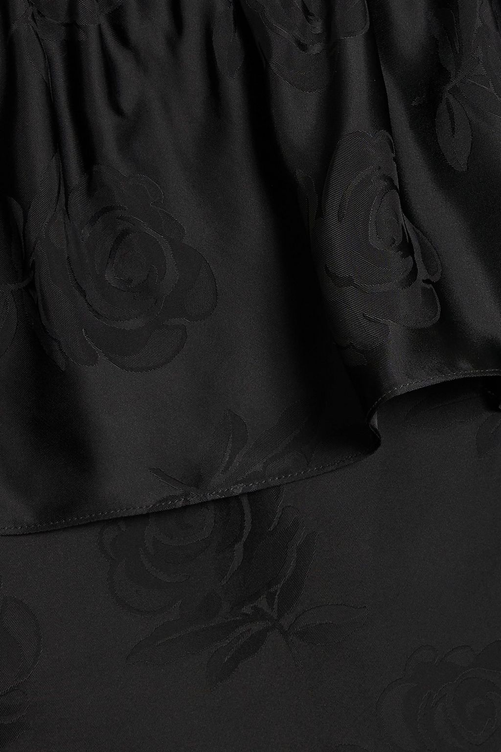 KENZO Asymmetric ruffled satin-jacquard dress