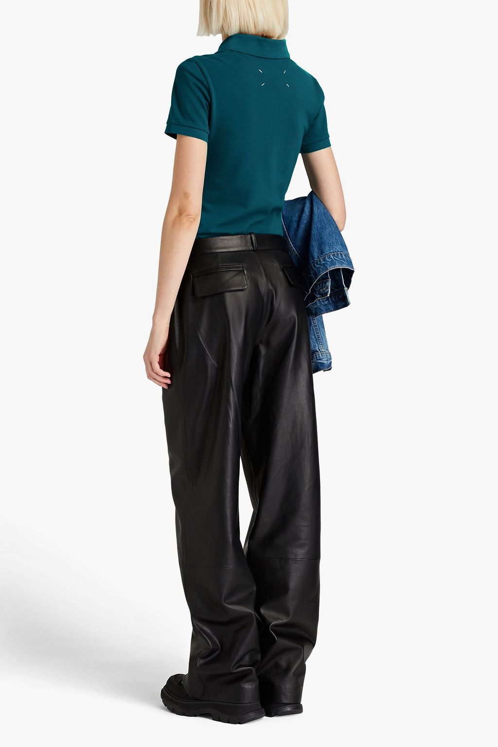 MAISON MARGIELA Poloshirt aus Baumwoll-Piqué mit Logostickerei