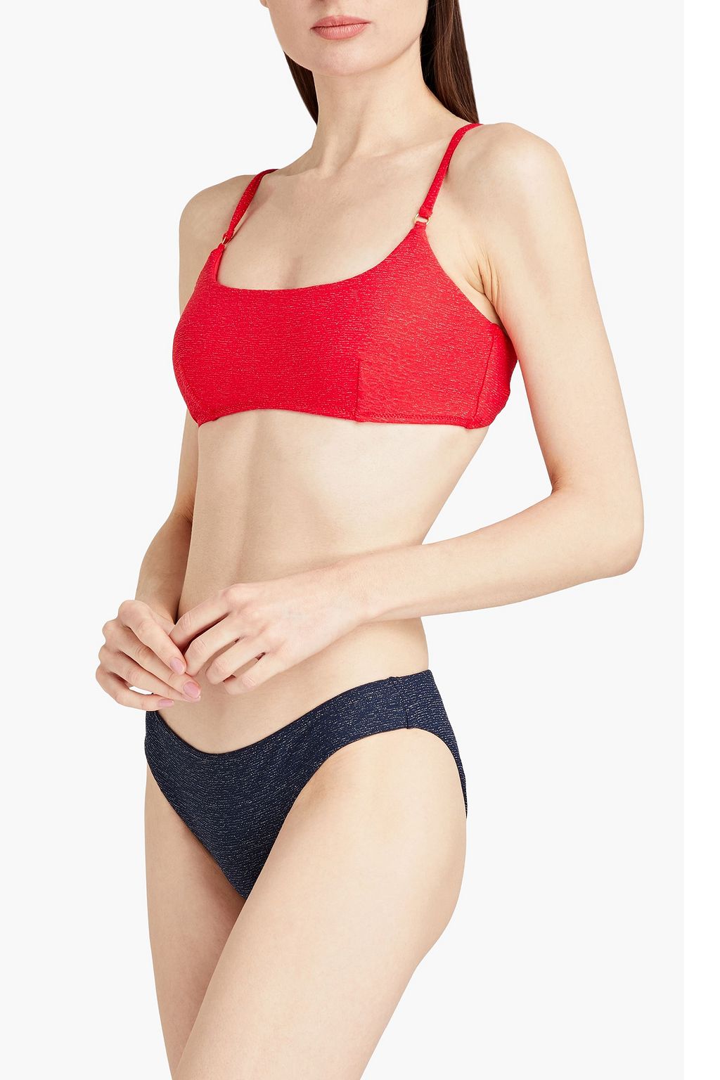 SEAFOLLY توب بكيني ’تولايت’ بتصميم باندو بلون ميتاليك