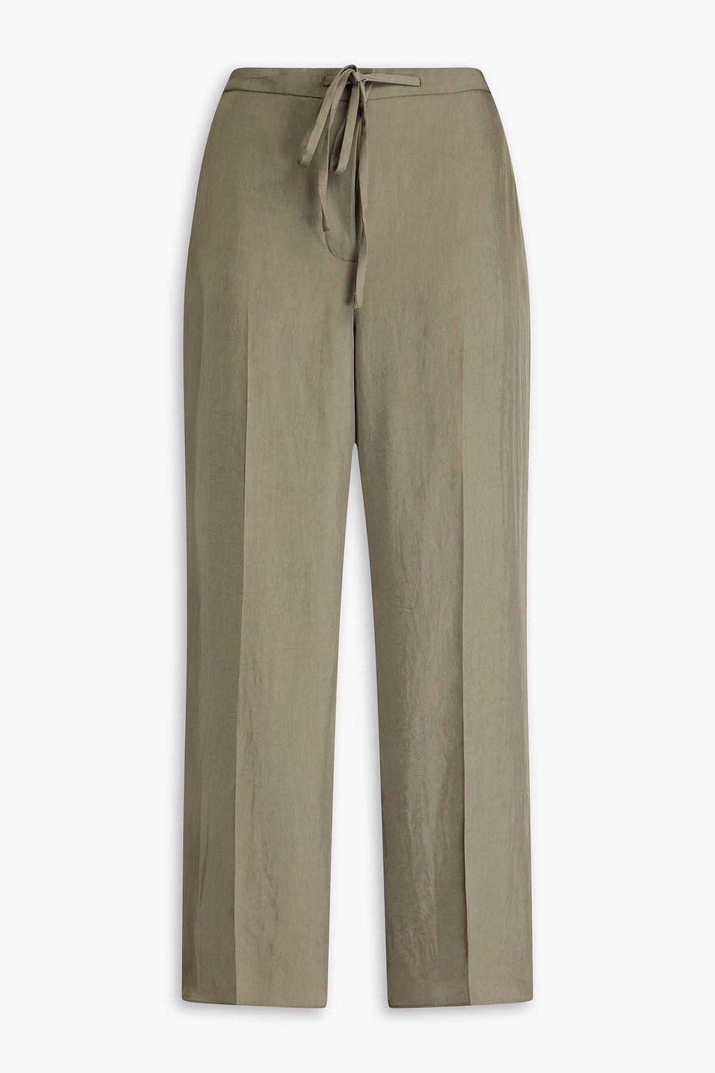 THEORY Cropped washed-twill wide-leg pants | THE OUTNET