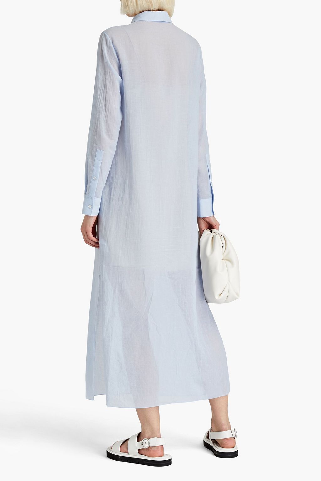 THEORY Crinkled cotton-voile midi shirt dress