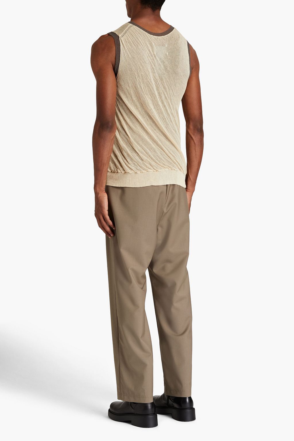 MAISON MARGIELA Two-tone crinkled cotton-gauze vest