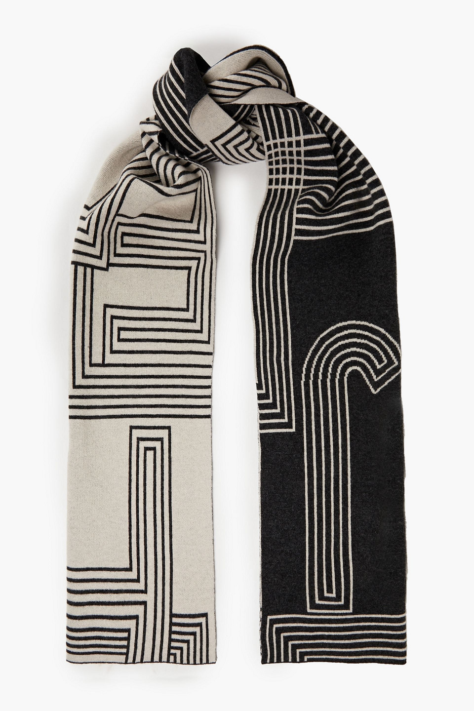 Joseph Jacquard-knit Merino Wool-blend Scarf In Multi