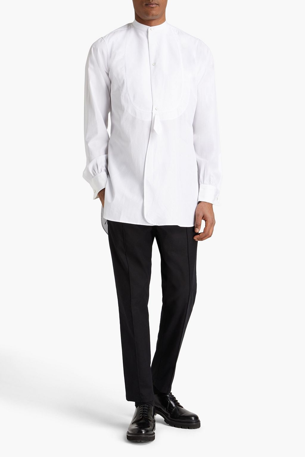 MAISON MARGIELA Cotton-poplin and piqué shirt