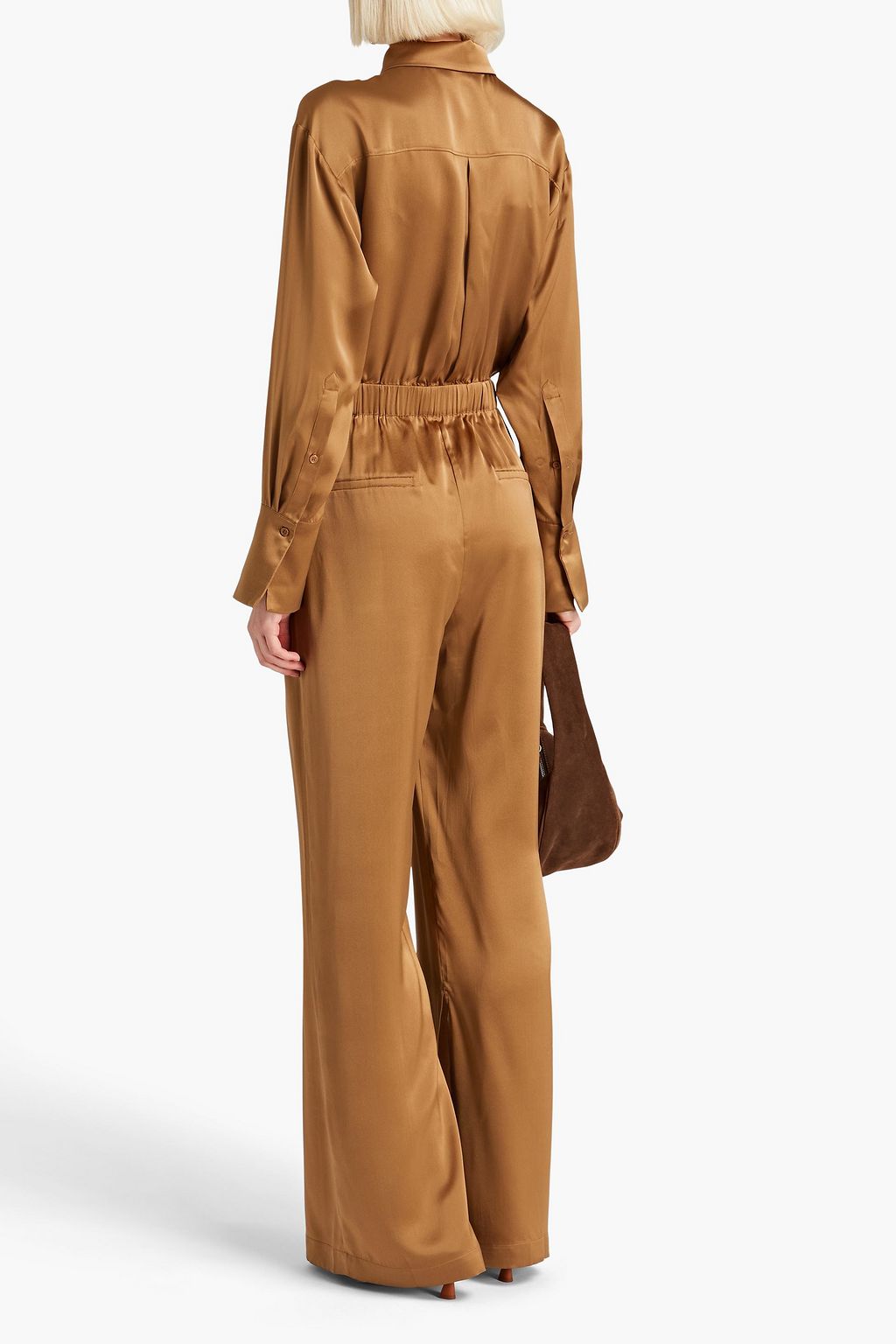 NICHOLAS Emma silk-satin wide-leg jumpsuit
