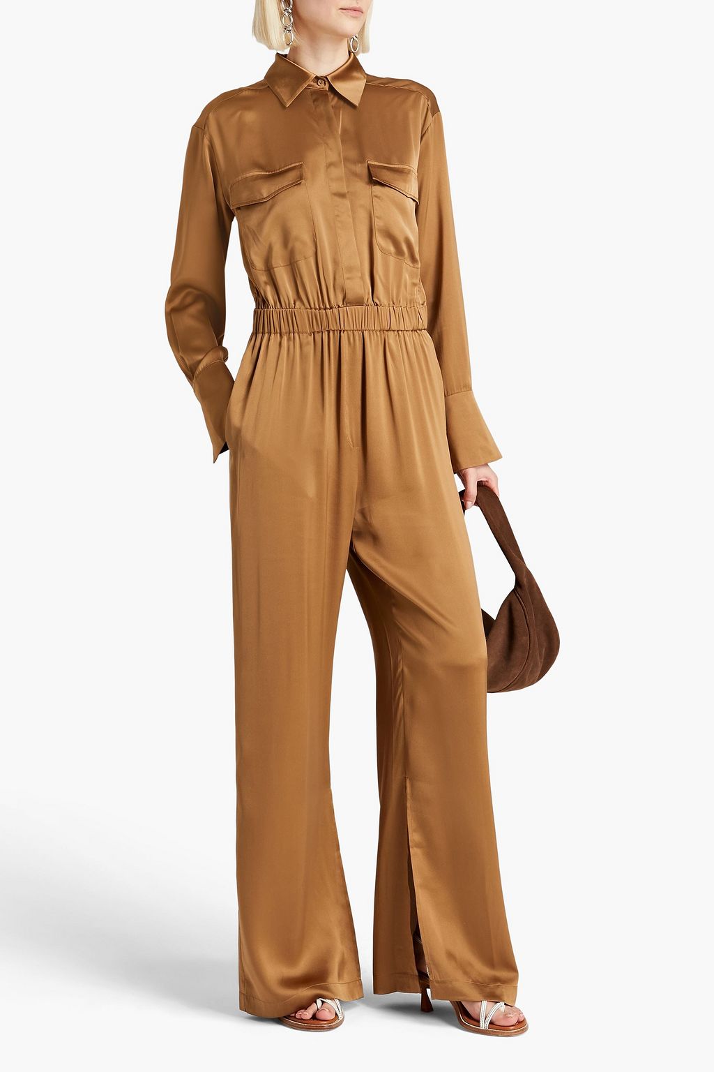 NICHOLAS Emma silk-satin wide-leg jumpsuit