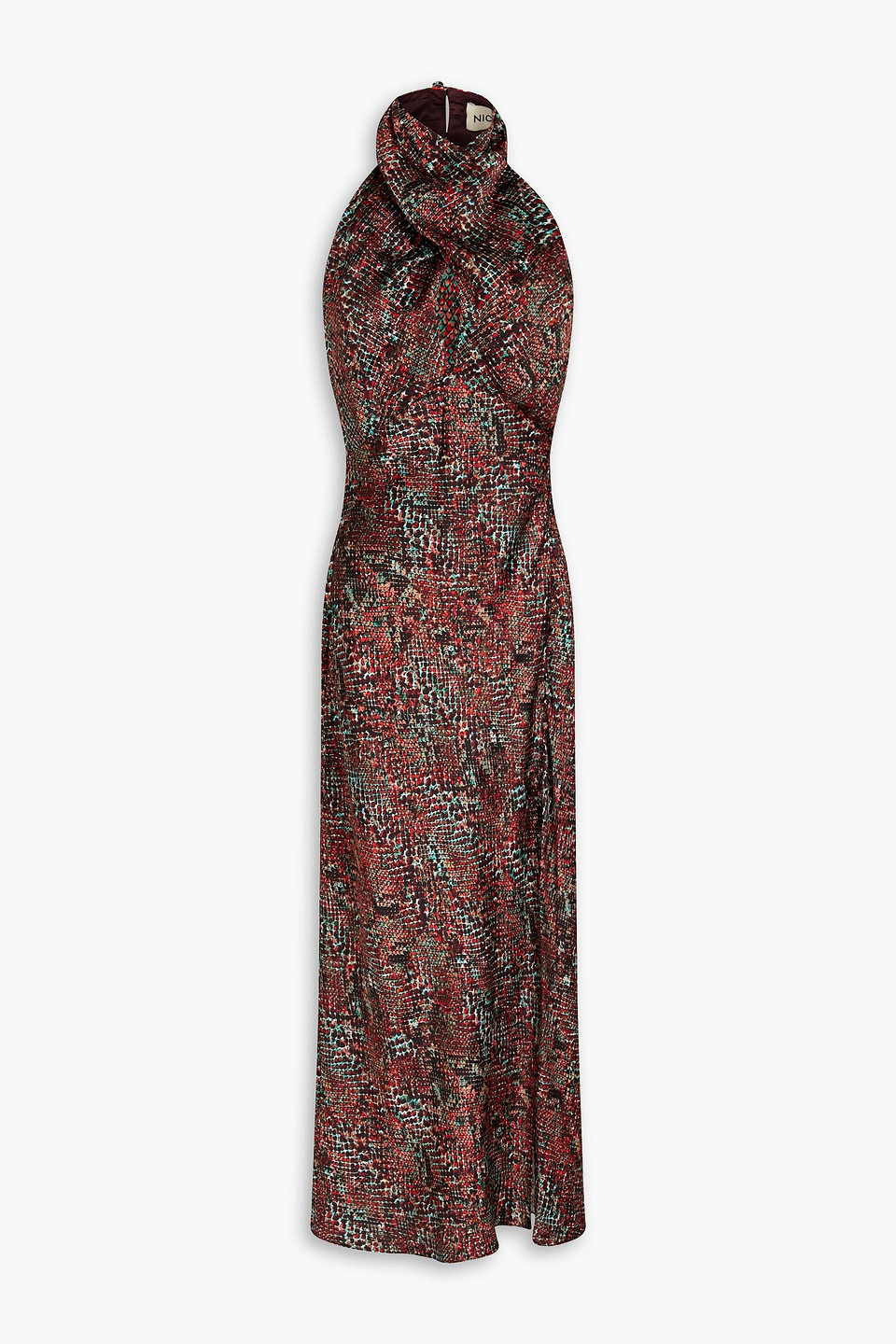Nicholas Aline Snake-print Silk-satin Halterneck Midi Dress In Multi | ModeSens Nicholas Aline Snake-print Silk-satin Halterneck Midi Dress In Multi | ModeSens