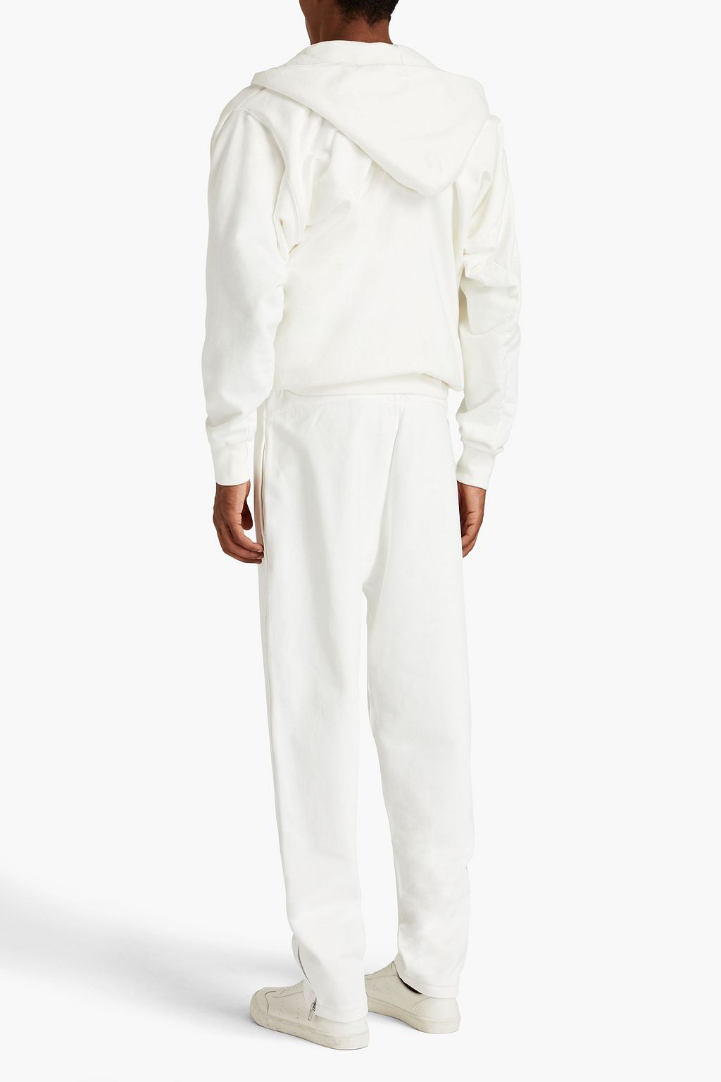MAISON MARGIELA Gathered French cotton-terry zip-up hoodie