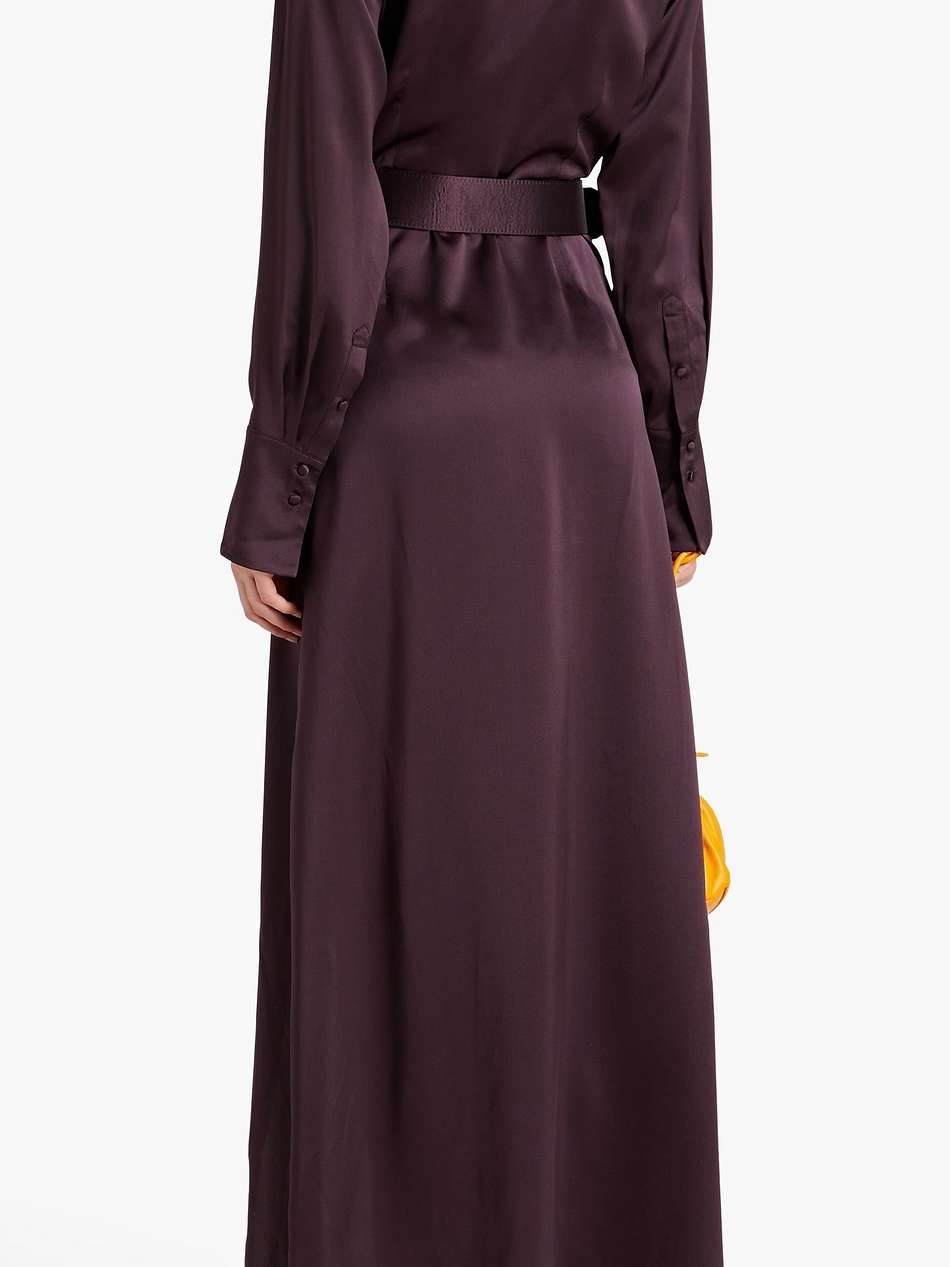electra wrap-effect silk-satin gown