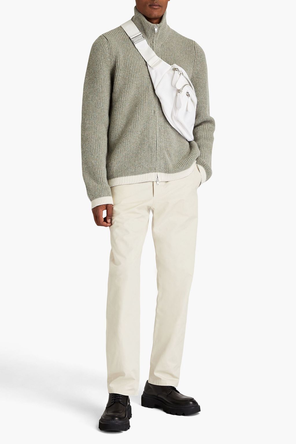 MAISON MARGIELA Mélange alpaca-blend zip-up sweater