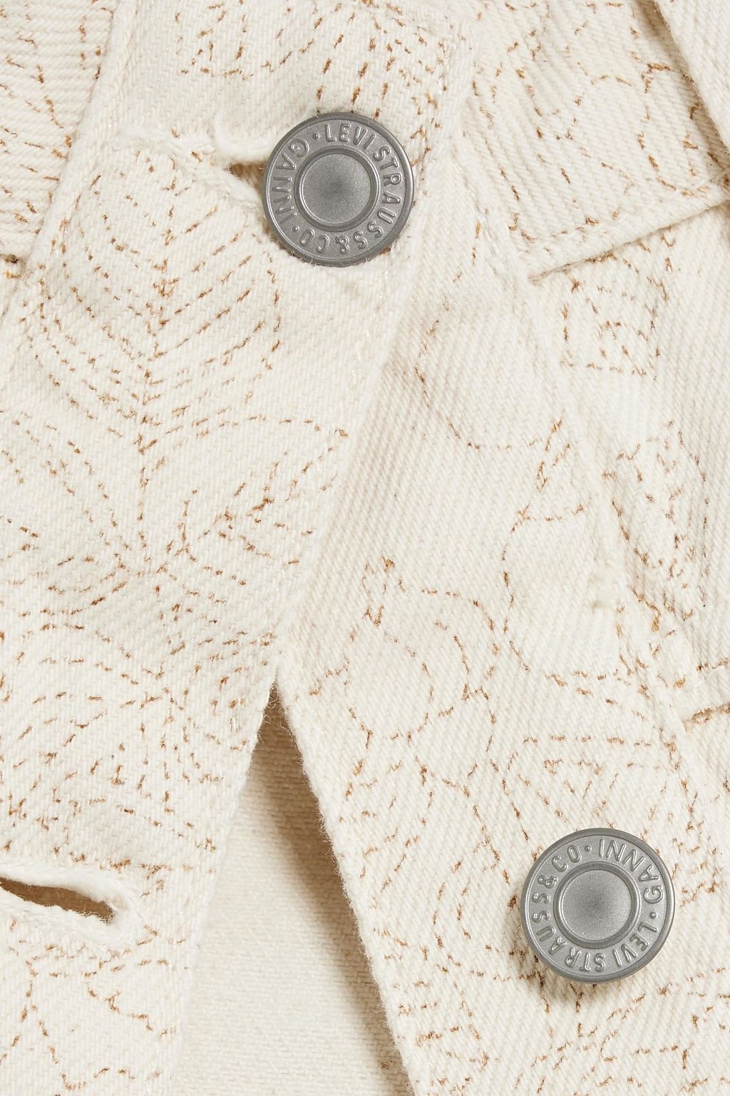 GANNI X LEVI'S Off-the-shoulder printed denim jacket