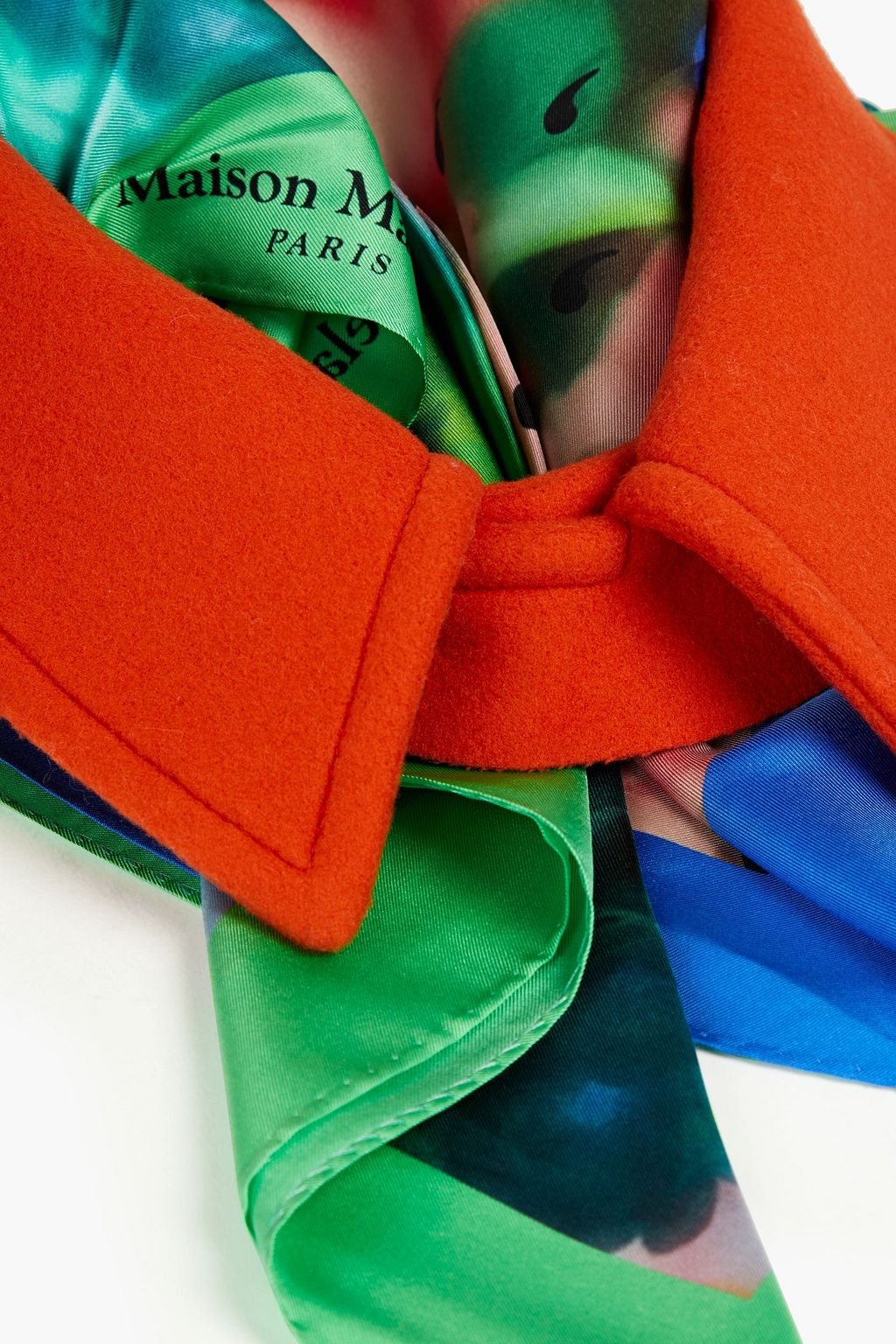 MAISON MARGIELA Printed silk-twill and wool-felt collar