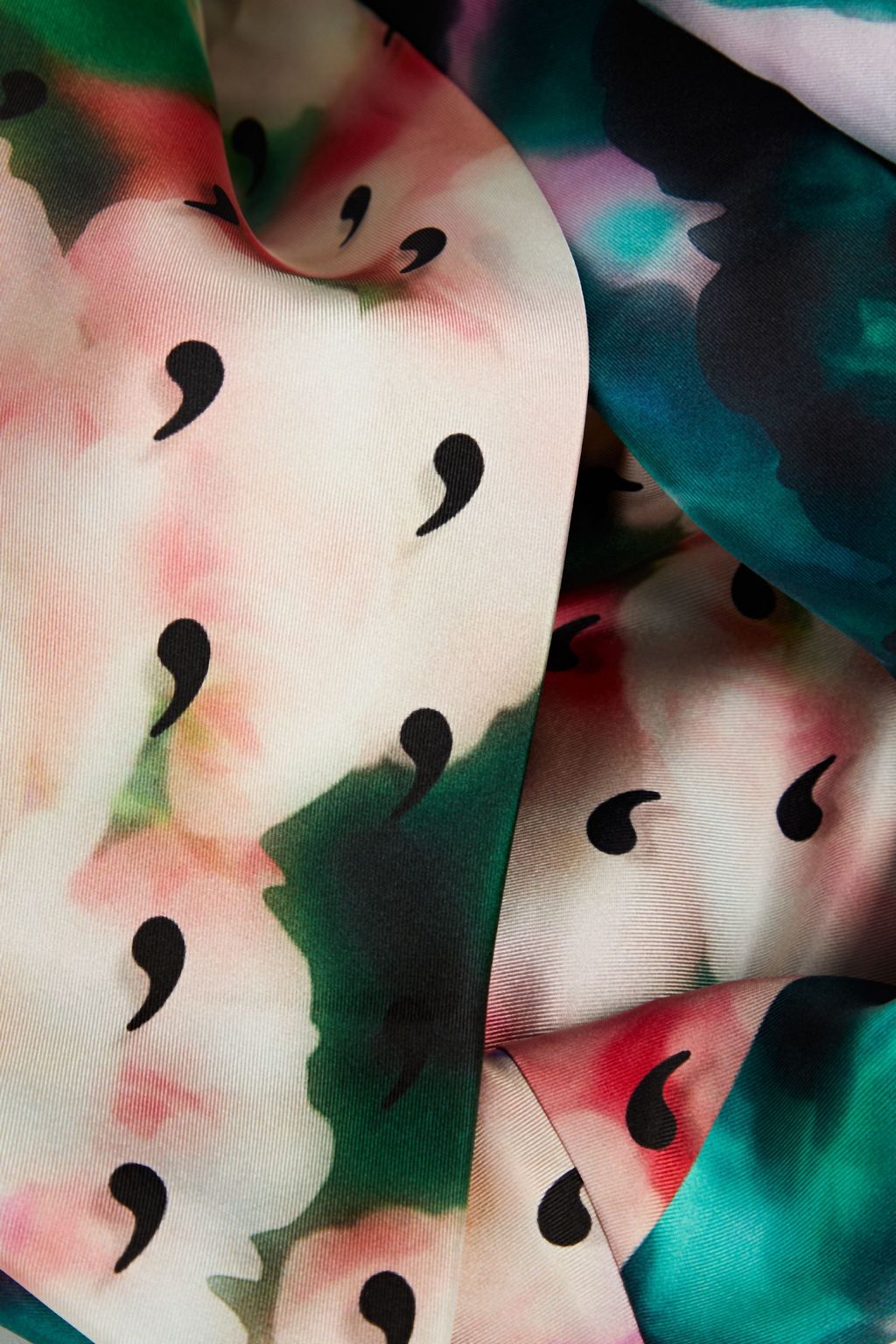 MAISON MARGIELA Printed silk-twill and wool-felt collar