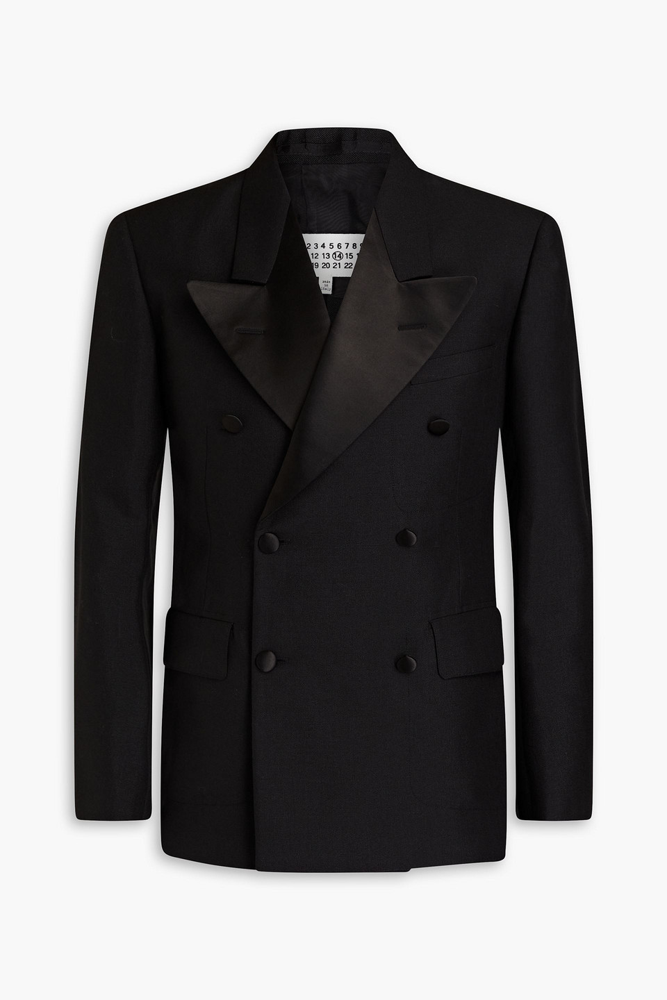 Shop Maison Margiela Double-breasted Grain De Poudre Wool And Mohair-blend Blazer In Black