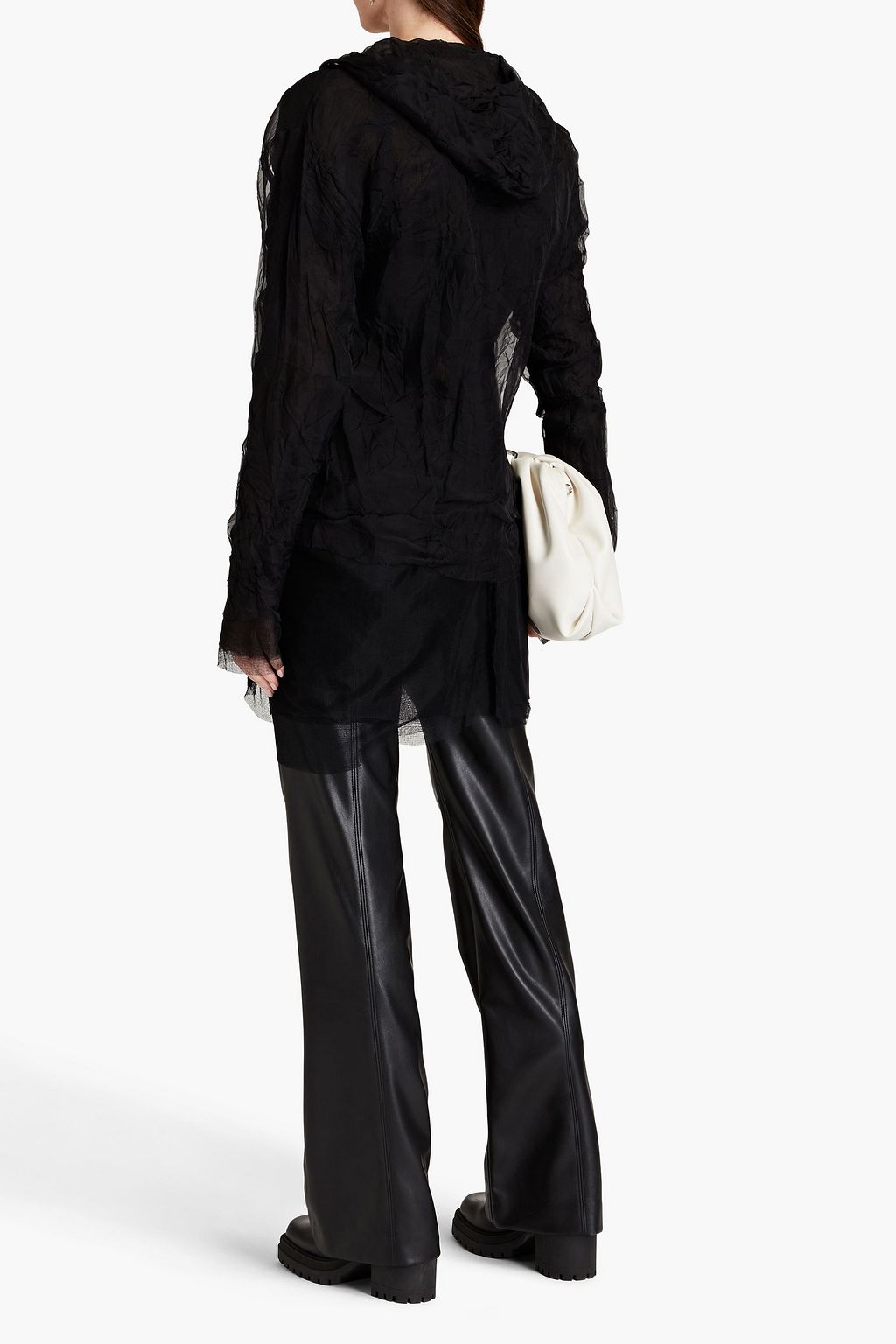 MAISON MARGIELA 실크 거즈 레이어드 후드 재킷
