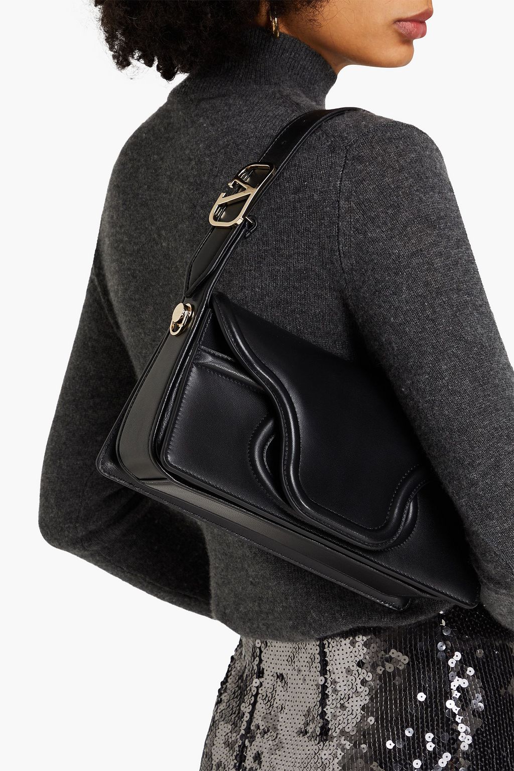 VALENTINO GARAVANI Sculpture leather shoulder bag