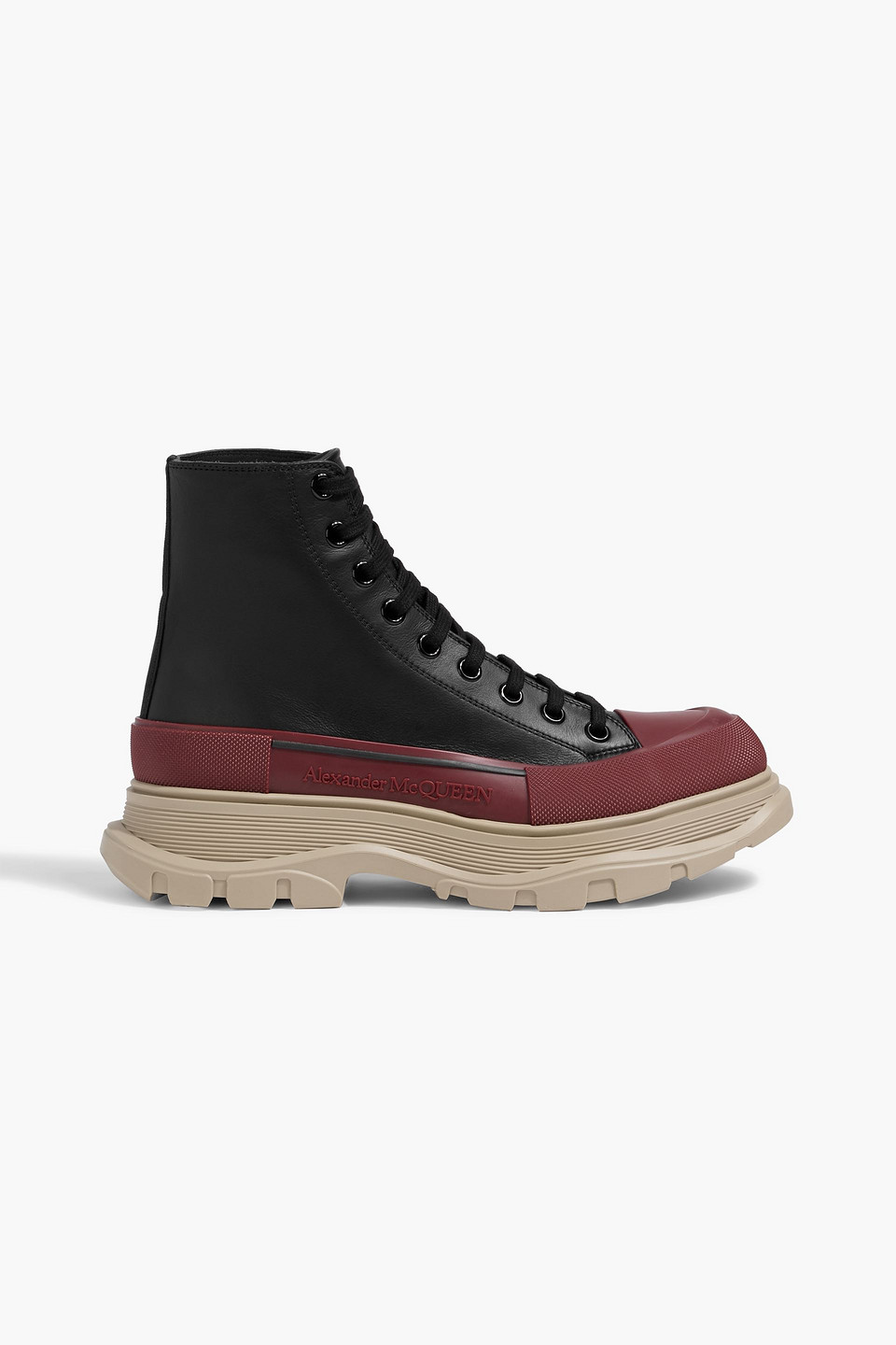 mcqueen - tread slick leather boots - black - eu 39
