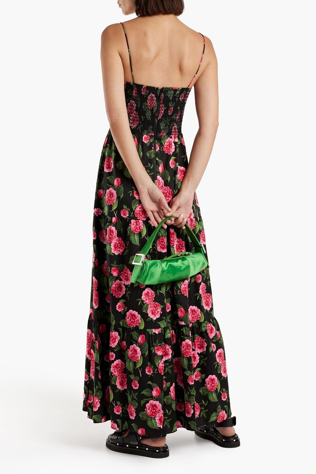 ALICE + OLIVIA Chantay smocked floral-print cotton-blend poplin maxi dress