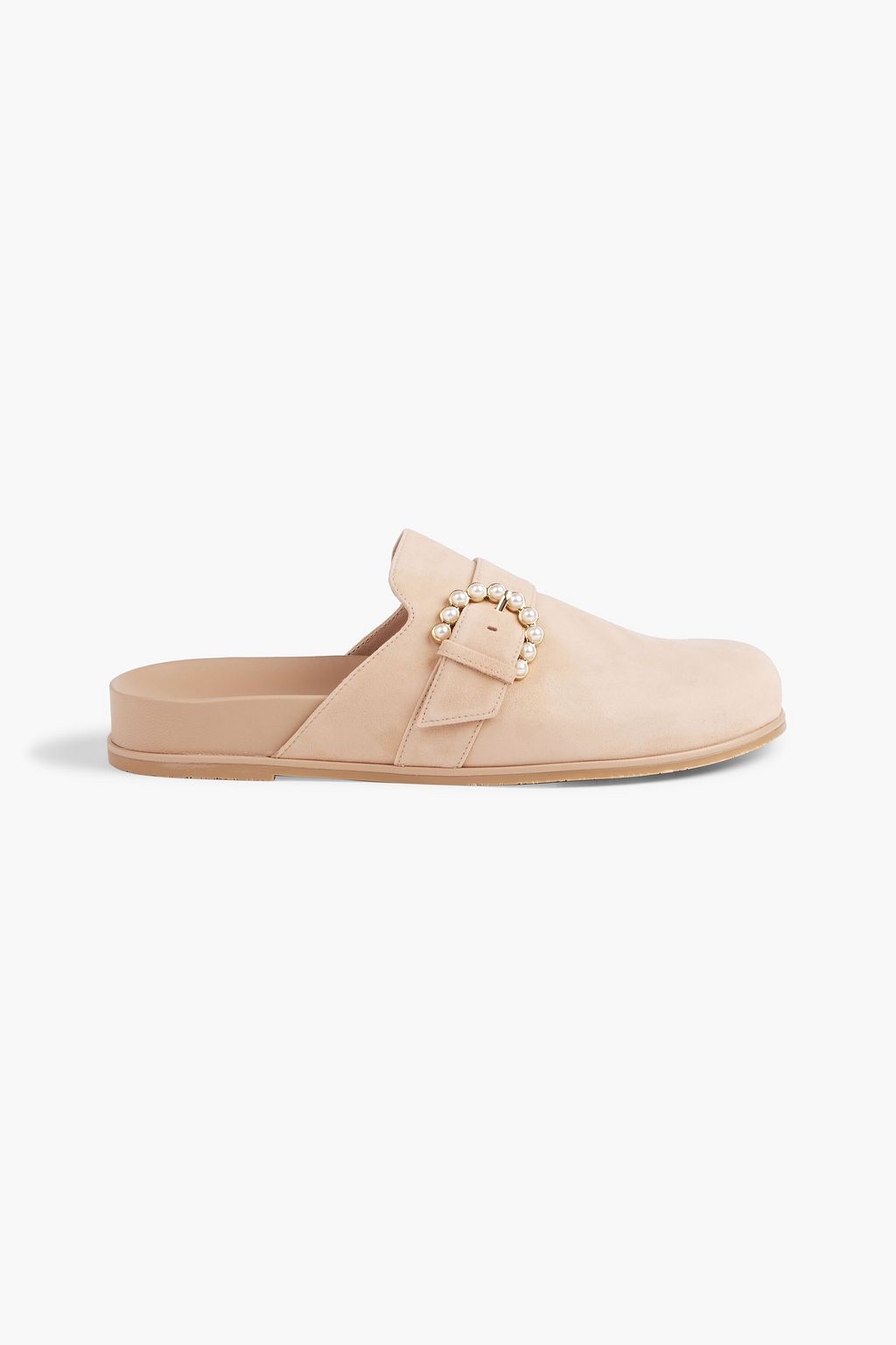 STUART WEITZMAN Piper embellished suede slippers | THE OUTNET