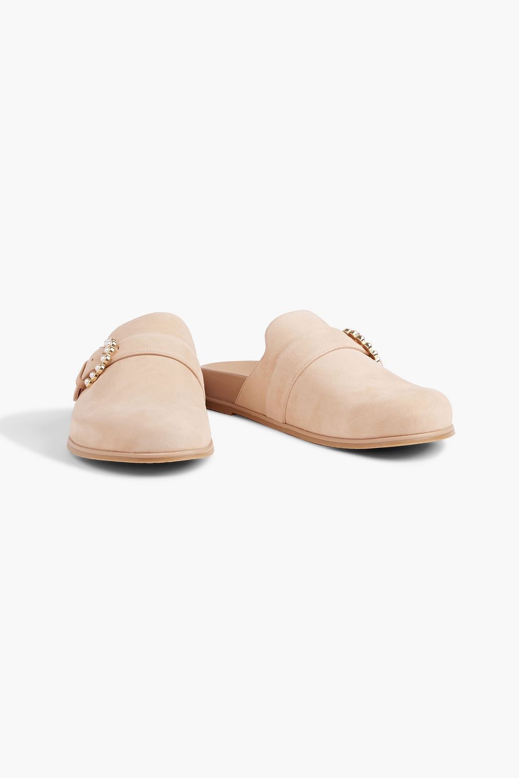 STUART WEITZMAN Piper embellished suede slippers