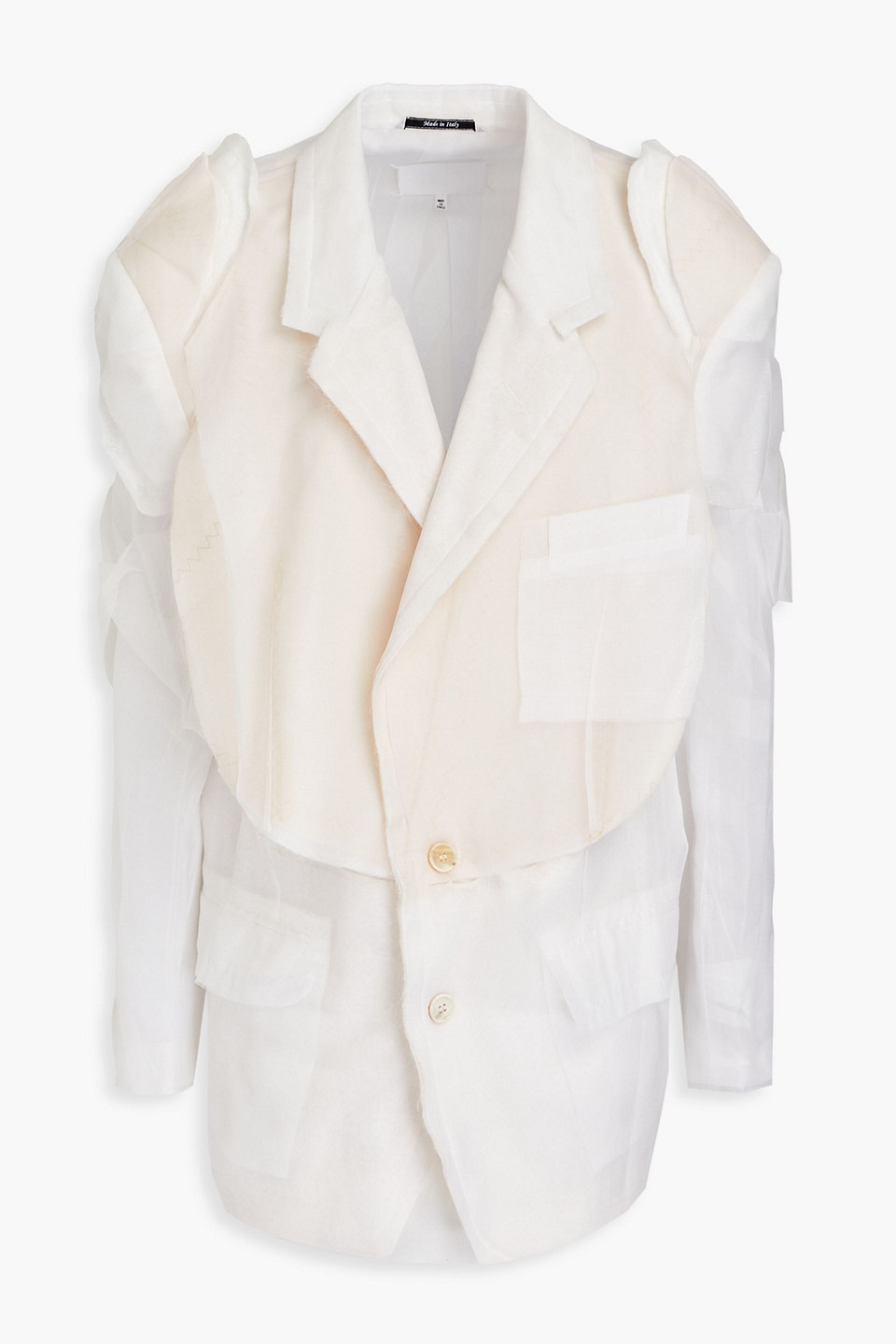 Maison Margiela Layered Georgette Blazer In Ivory