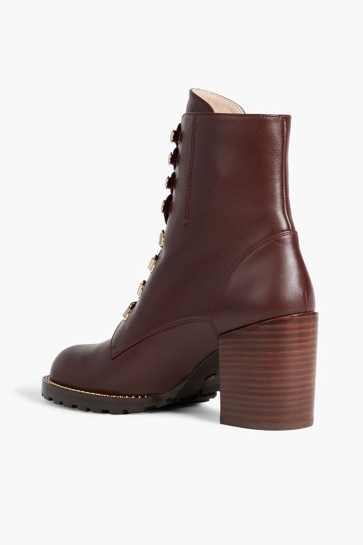 Stuart Weitzman Brown Calf Leather Bos Taurus Ankle Boots
