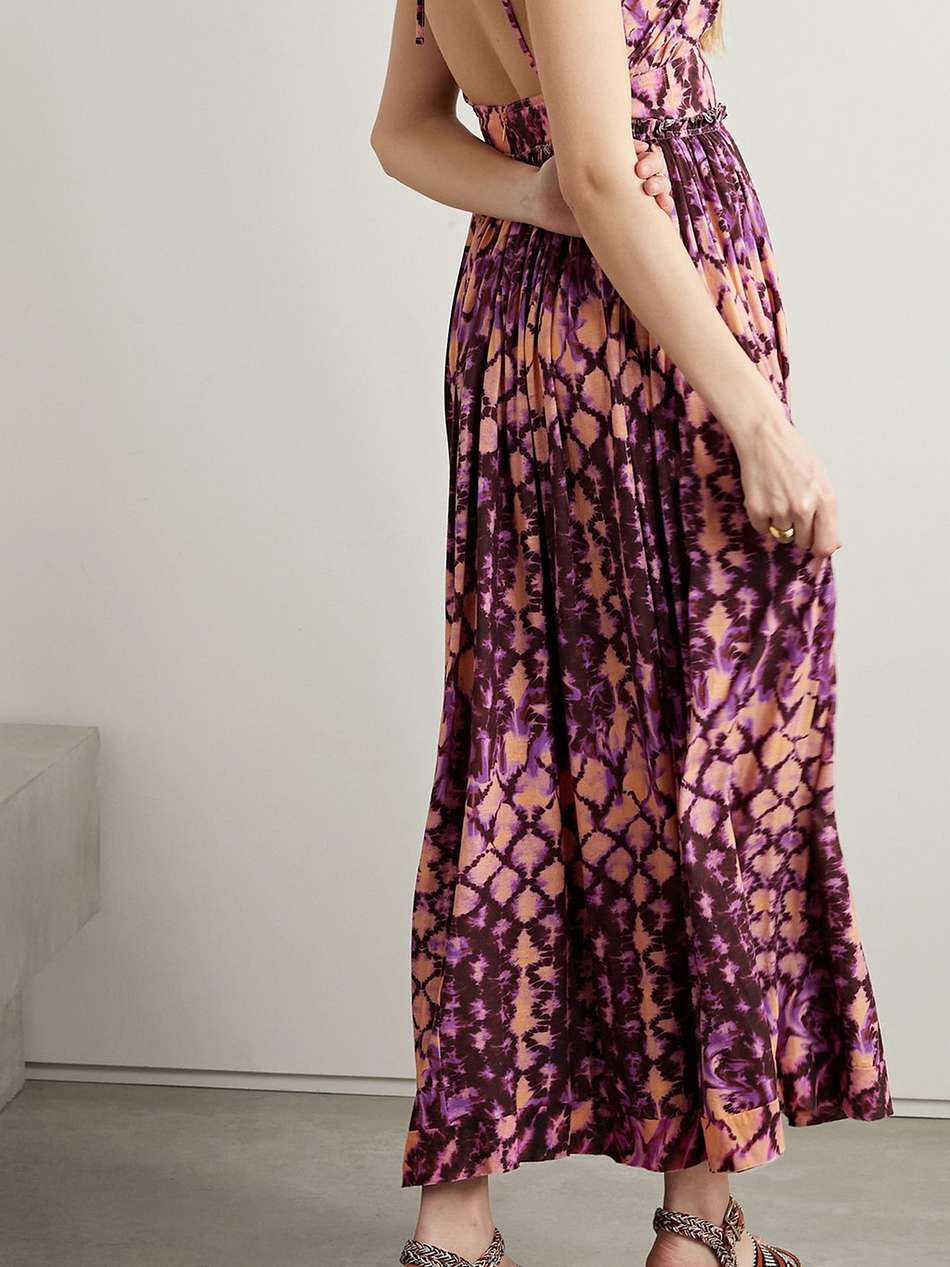 freya cutout tie-dyed cotton-jersey midi dress