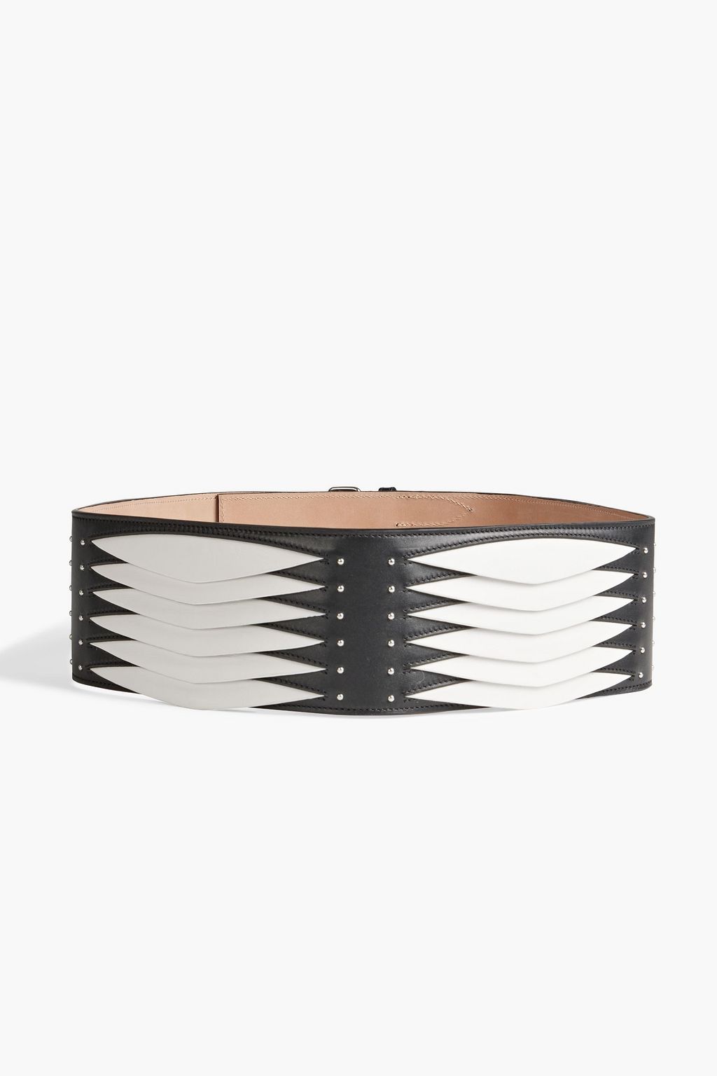 ALAÏA Studded two-tone leather waist belt