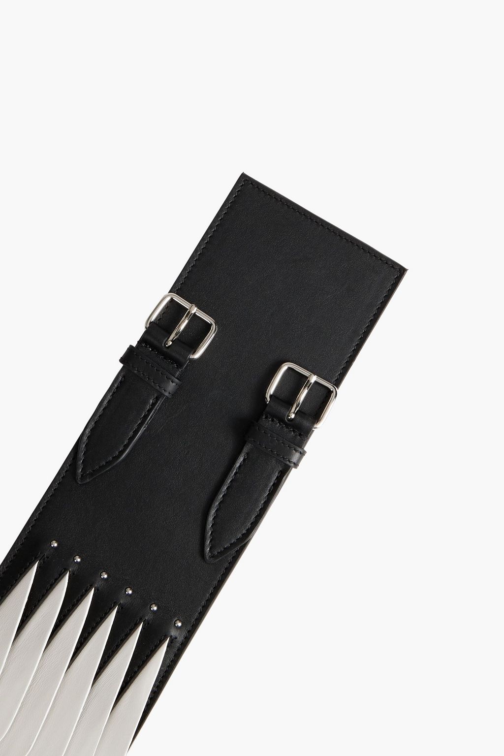 ALAÏA Studded two-tone leather waist belt