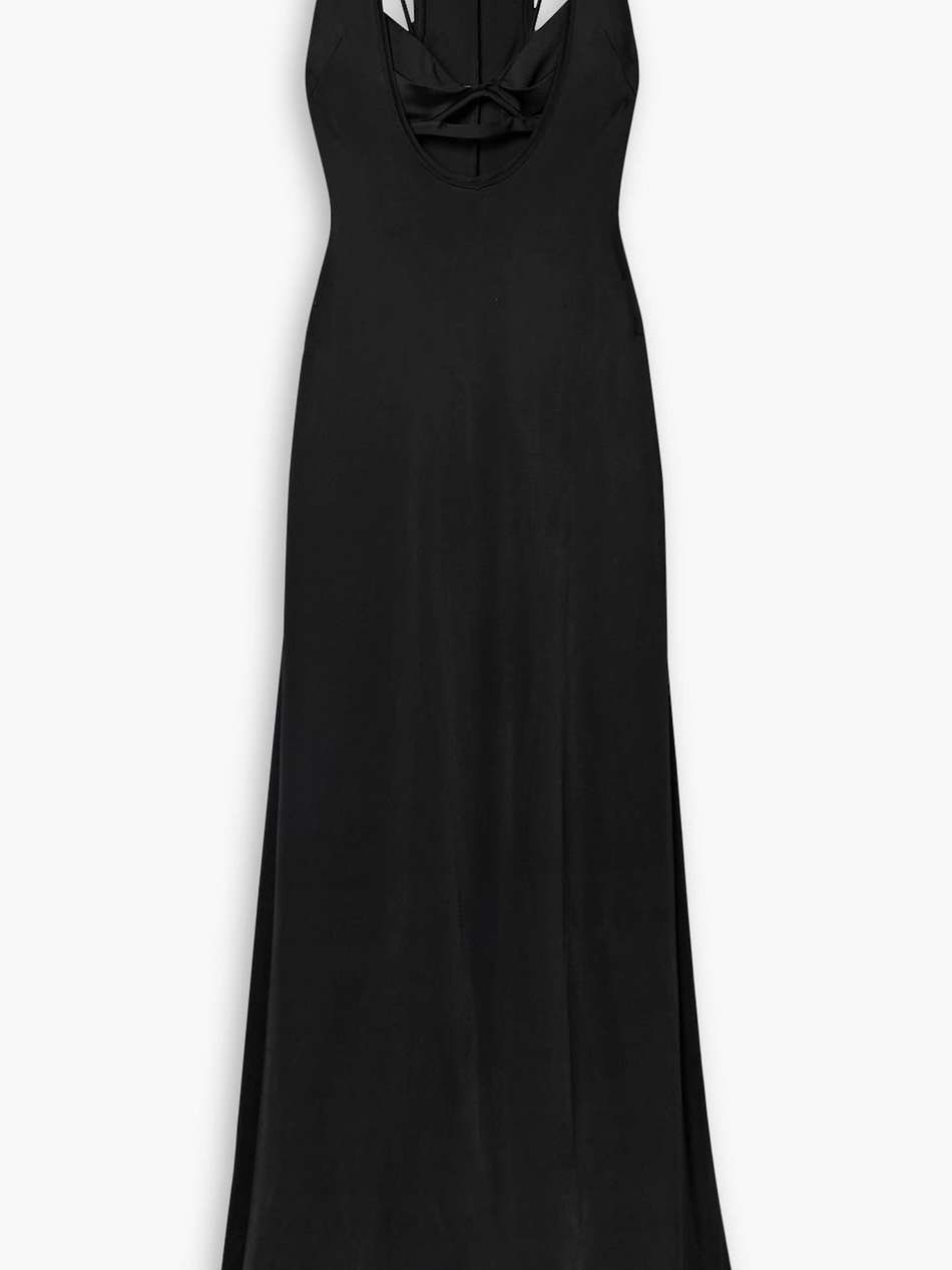 marcela layered cutout stretch-satin jersey gown