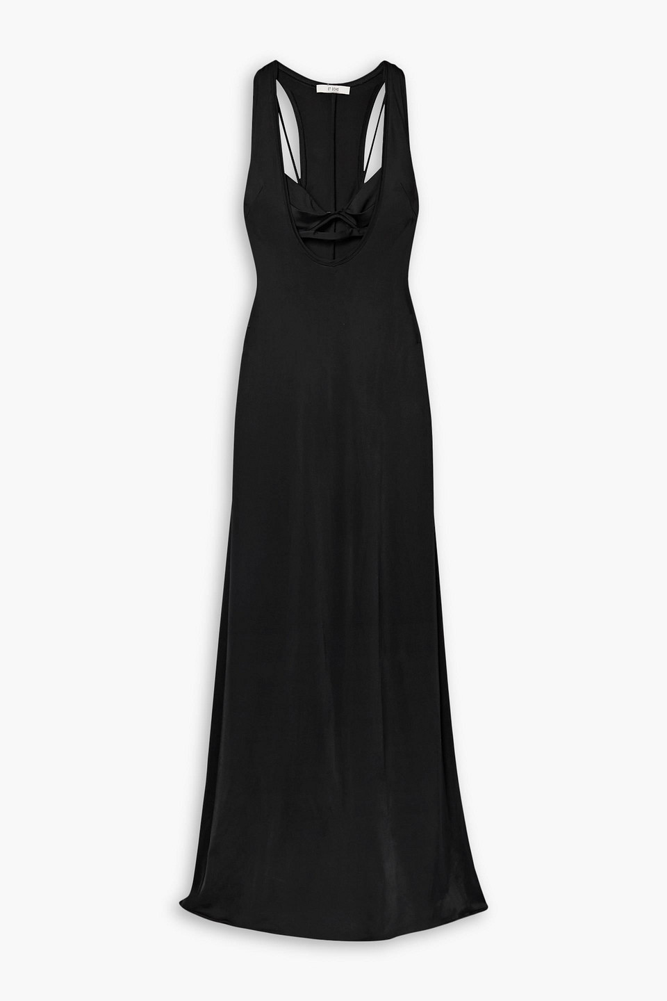 Et Ochs Marcela Layered Cutout Stretch-satin Jersey Gown In Black