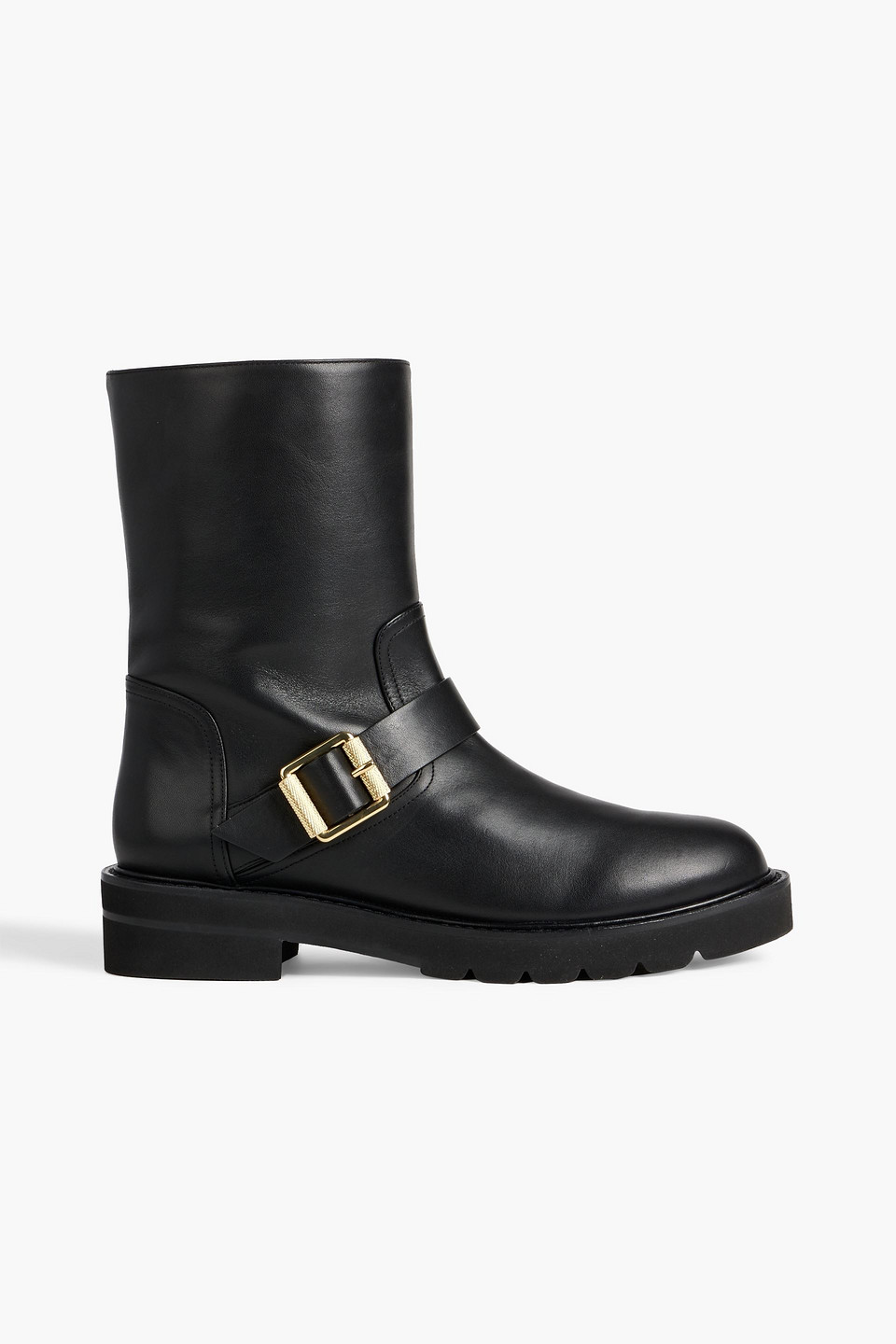 Stuart Weitzman Ryder Buckled Leather Boots In Black