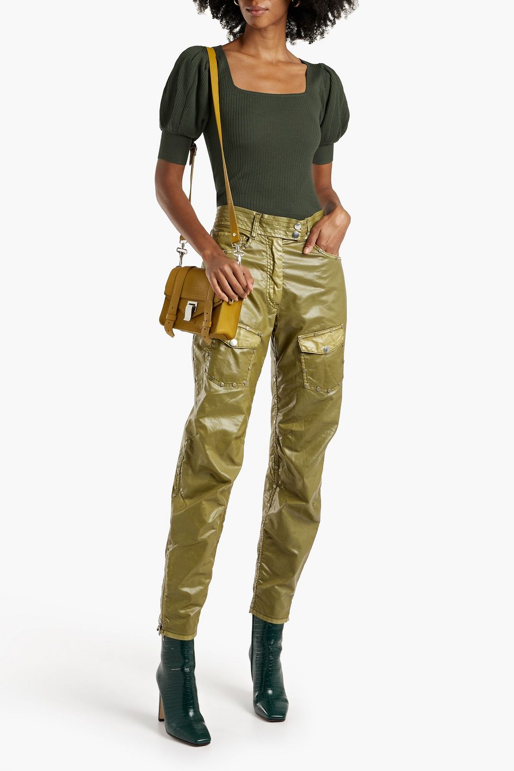 ULLA JOHNSON Hadley gathered ribbed wool top