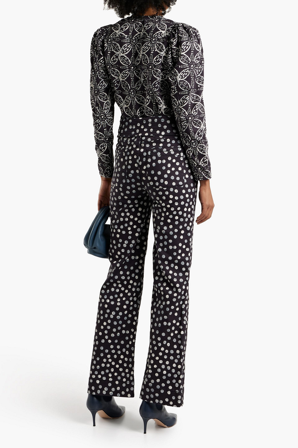 ULLA JOHNSON WADE POLKA-DOT HIGH-RISE FLARED JEANS 3074457345633878145