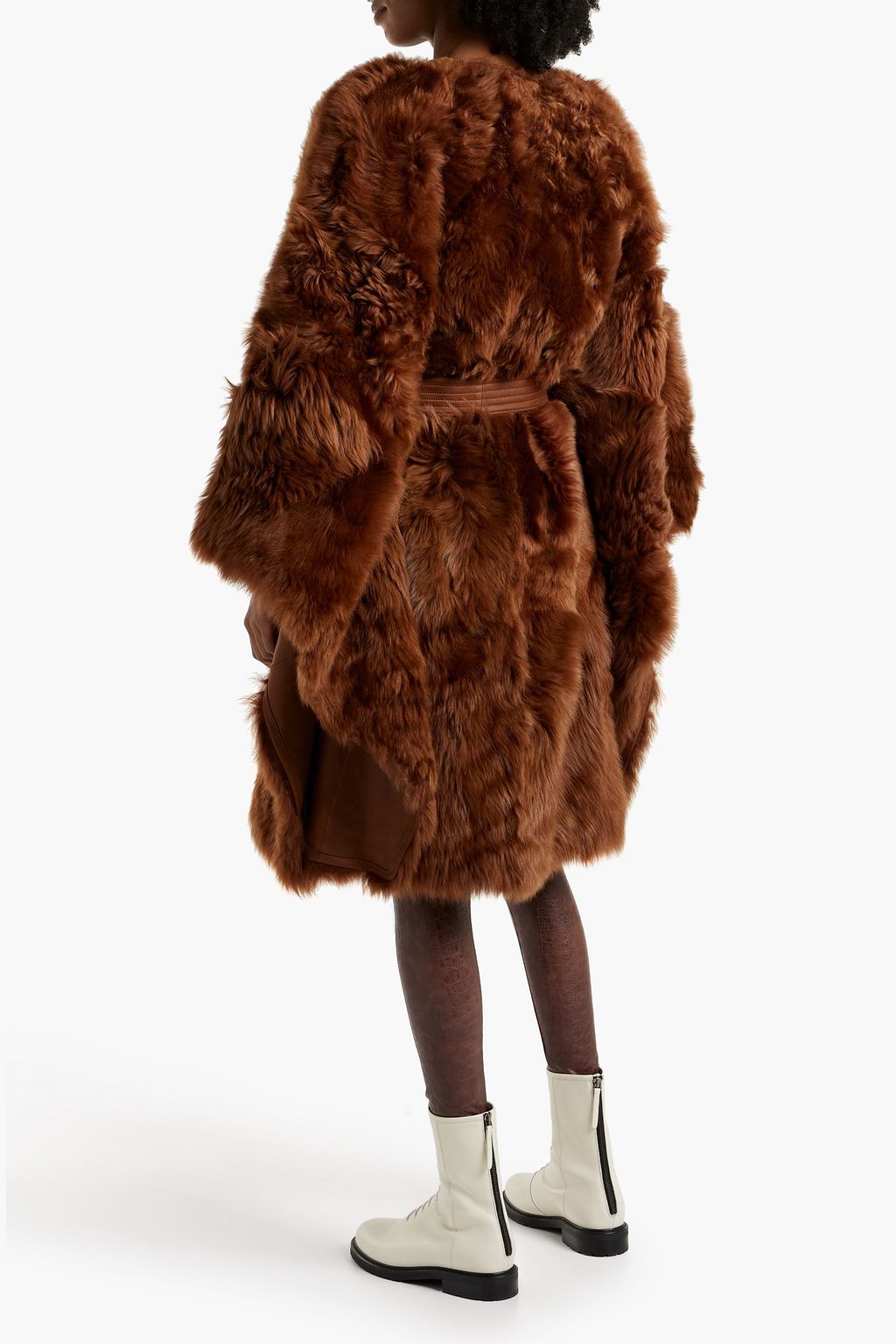 YVES SALOMON Belted shearling cape