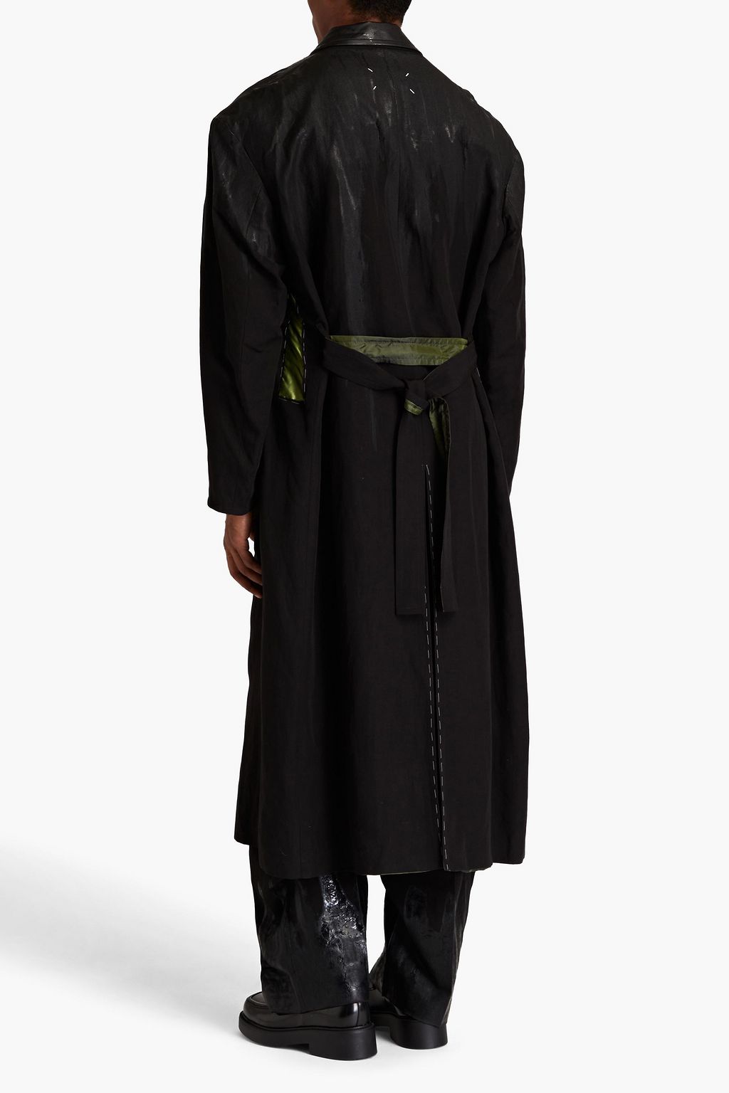 MAISON MARGIELA Distressed layered slub woven trench coat