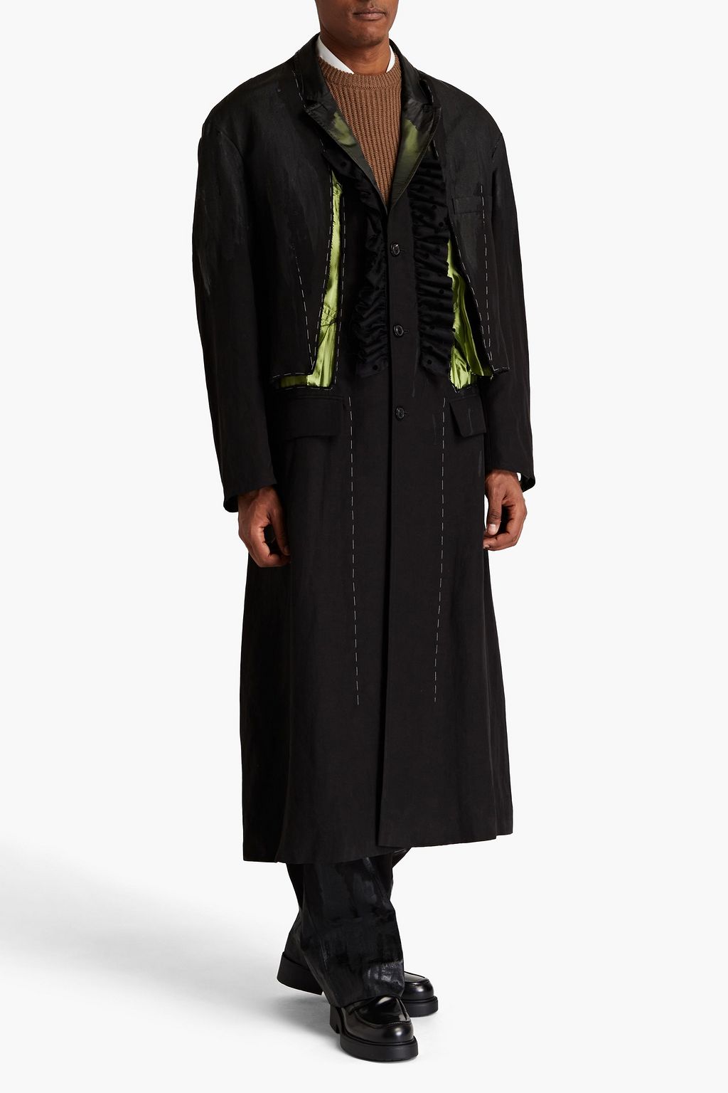 MAISON MARGIELA Distressed layered slub woven trench coat