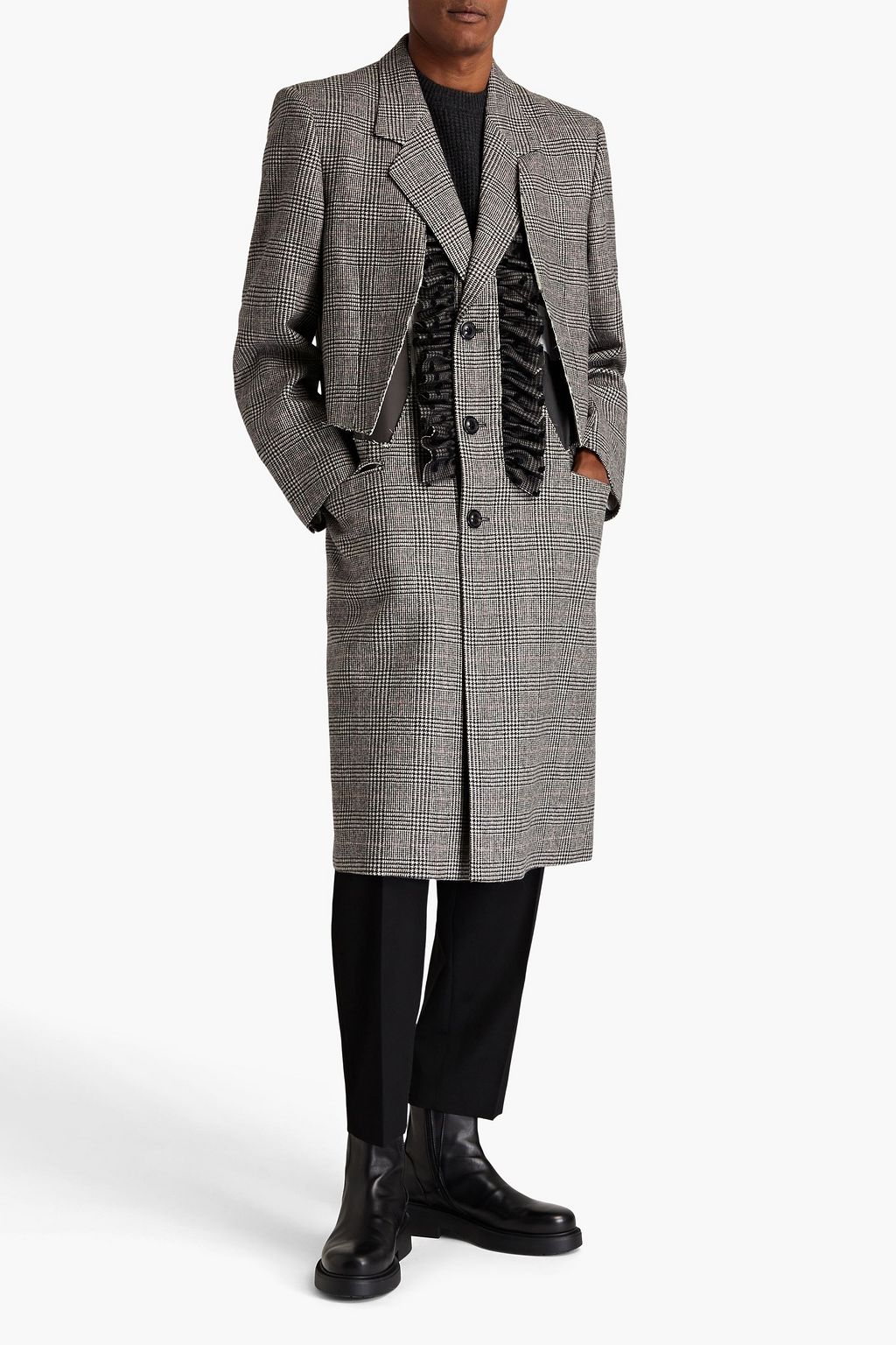 MAISON MARGIELA Prince of Wales checked wool and cashmere-blend coat
