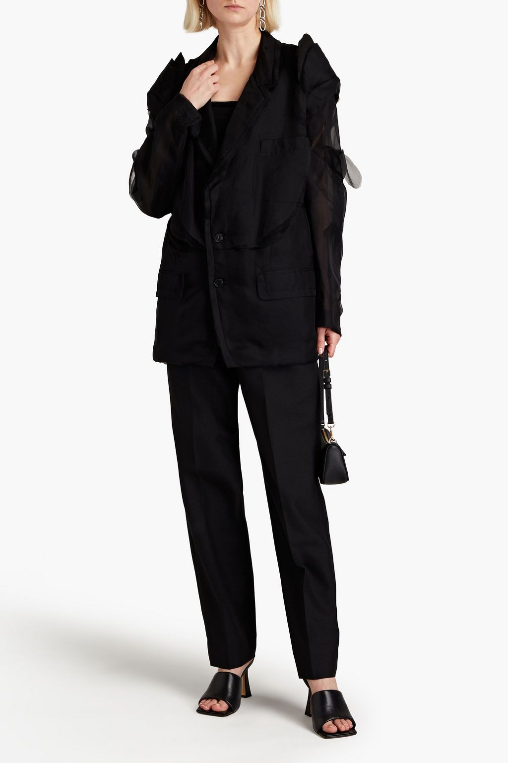 MAISON MARGIELA Layered silk-georgette blazer