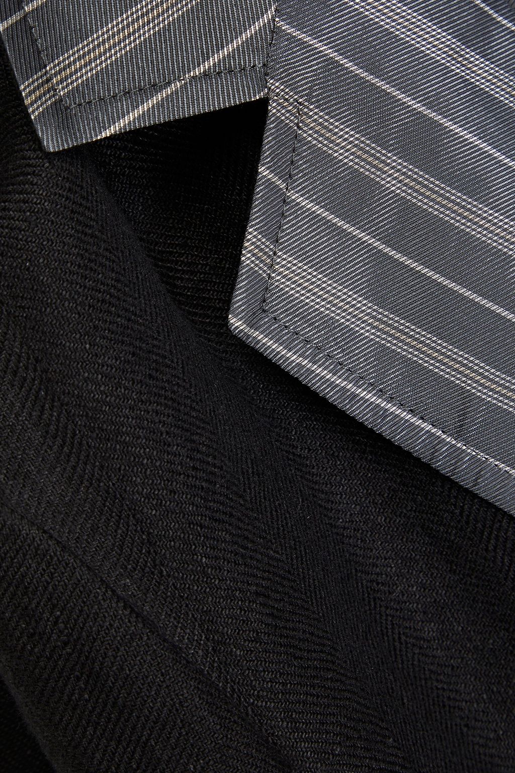 MAISON MARGIELA Striped satin-paneled linen blazer