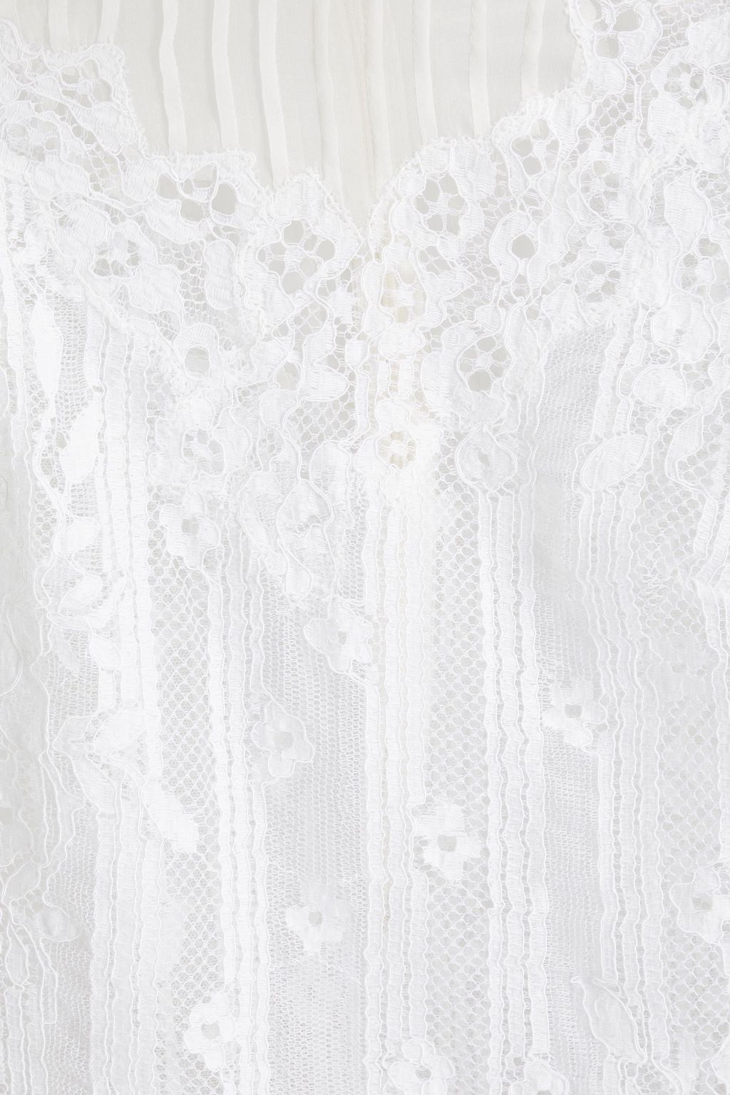 VALENTINO Pintucked corded lace blouse