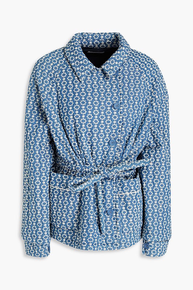 Camilla quilted broderie anglaise denim jacket