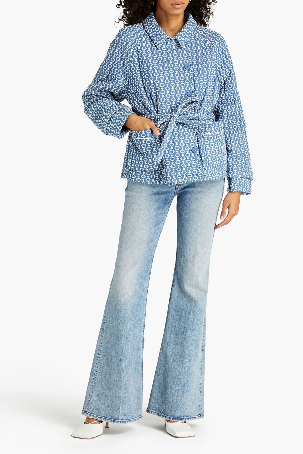 HOFMANN COPENHAGEN Camilla quilted broderie anglaise denim jacket THE