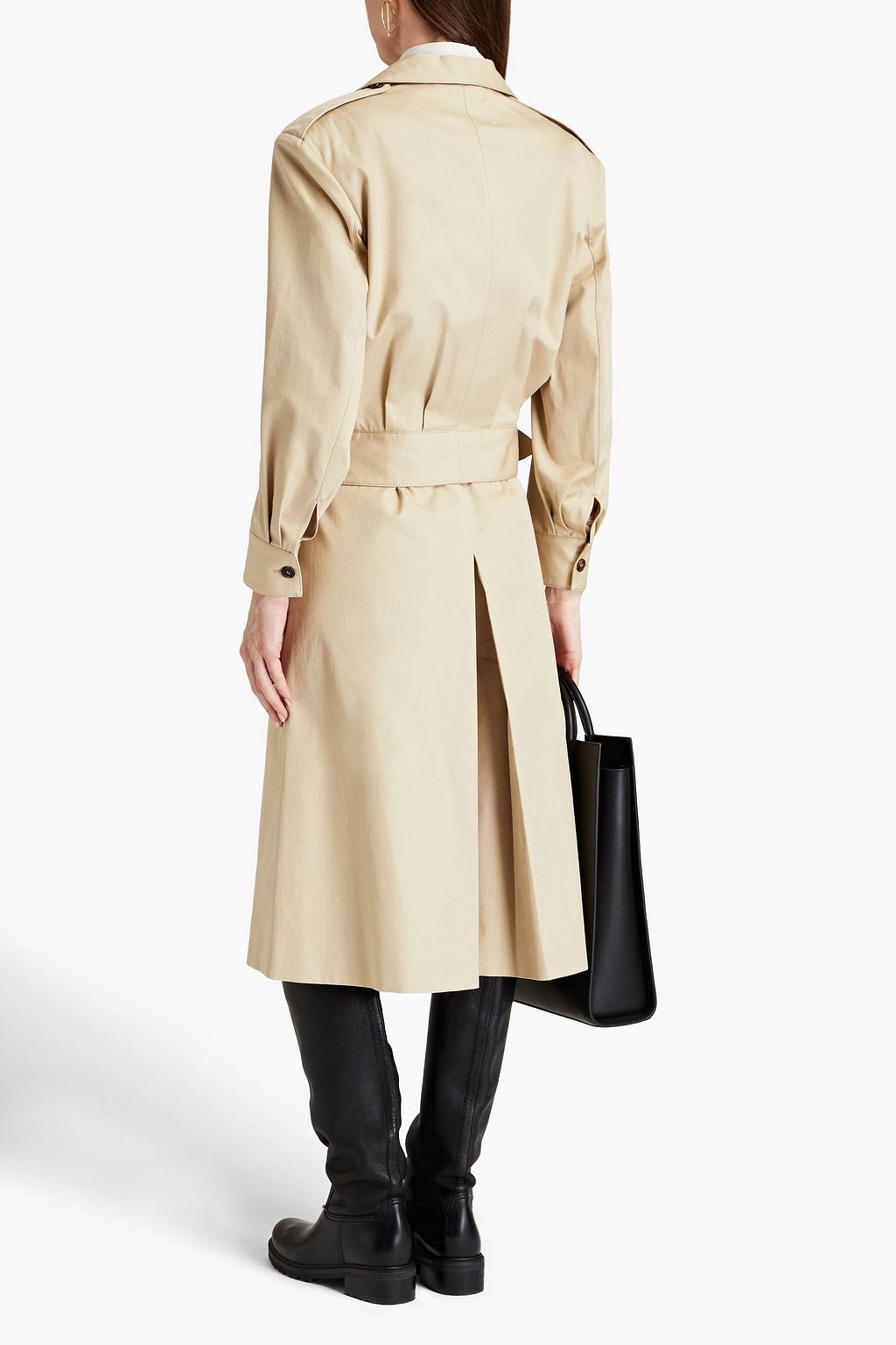 MAISON MARGIELA Cropped Jumpsuit aus Baumwoll-Gabardine mit Falten