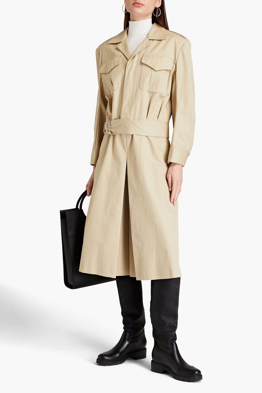 MAISON MARGIELA Cropped Jumpsuit aus Baumwoll-Gabardine mit Falten