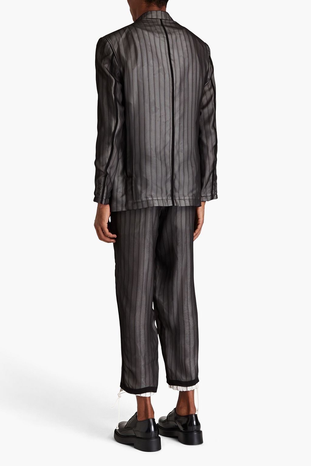 MAISON MARGIELA Striped silk-chiffon and twill blazer
