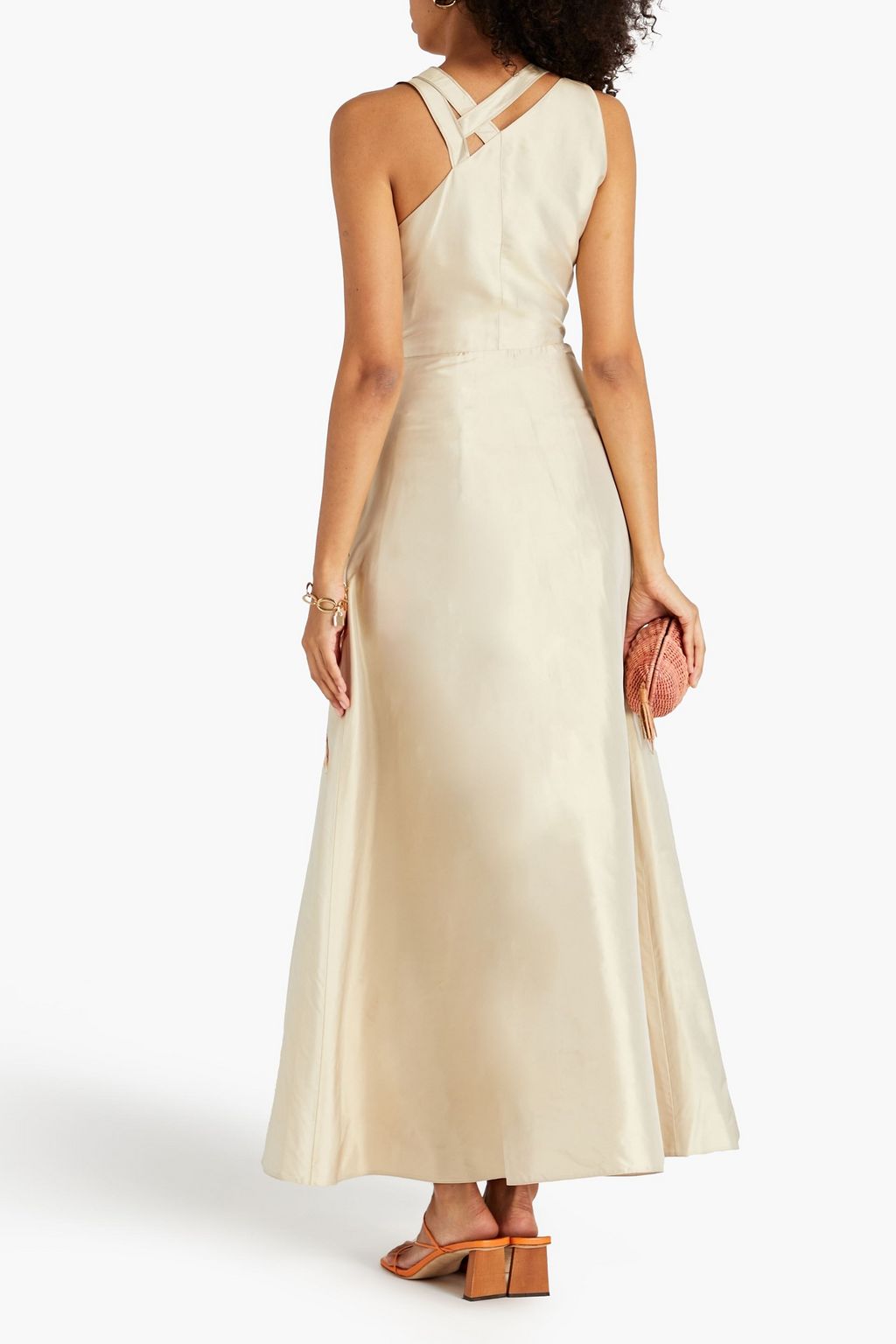 VALENTINO GARAVANI Printed fil coupé silk-blend faille maxi dress