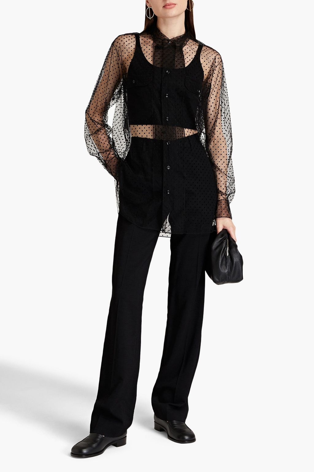 MAISON MARGIELA Flocked Swiss-dot shirt