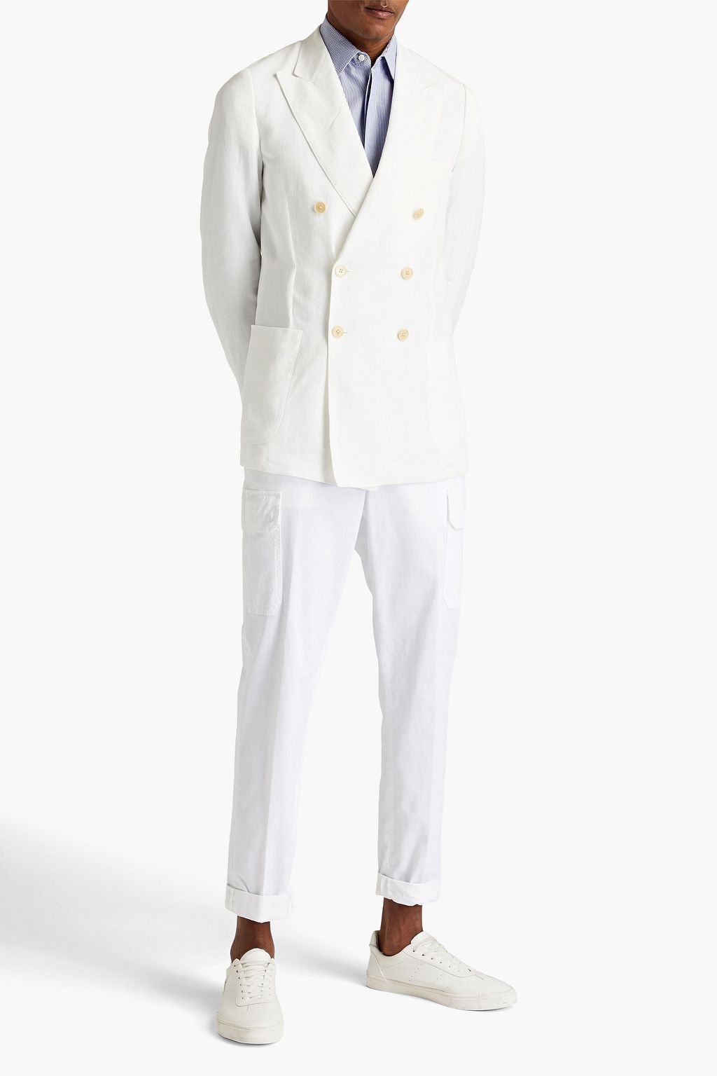 MAISON MARGIELA Double-breasted linen blazer