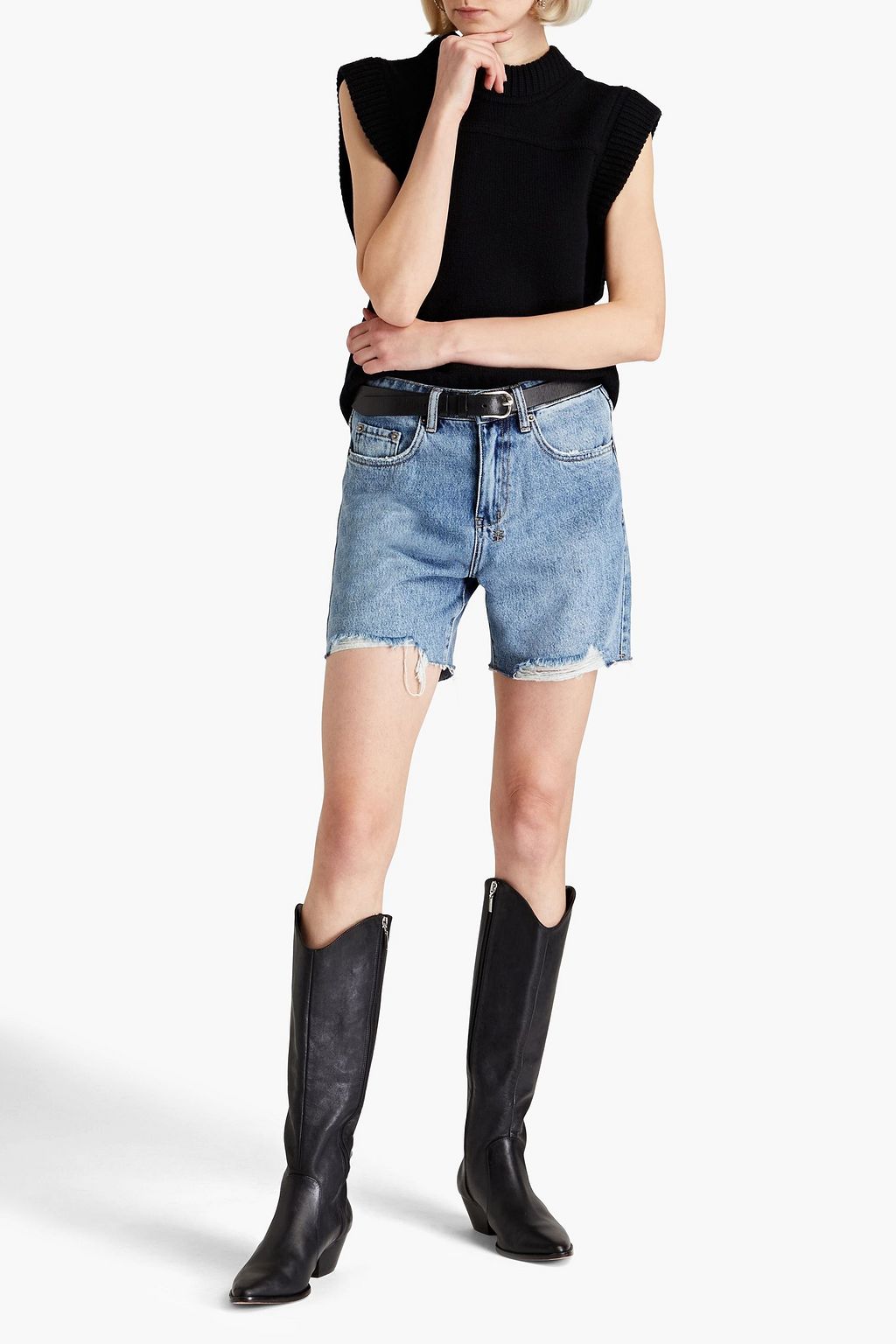 KSUBI デニム ショートパンツ ダメージ加工